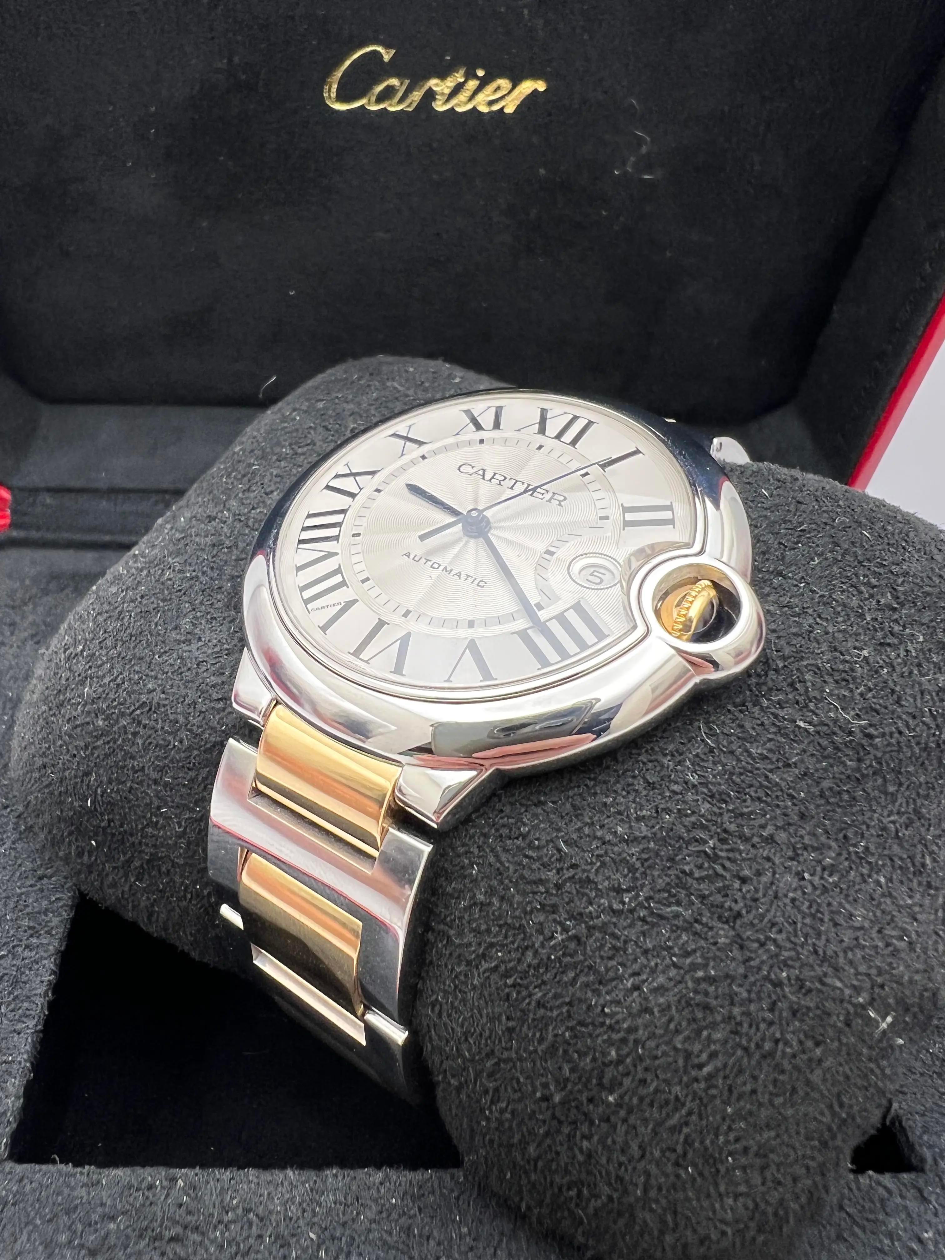 Cartier Ballon Bleu 42mm 18K Two Tone Yellow Gold & Steel Box Set W69009Z3 For Sale 4