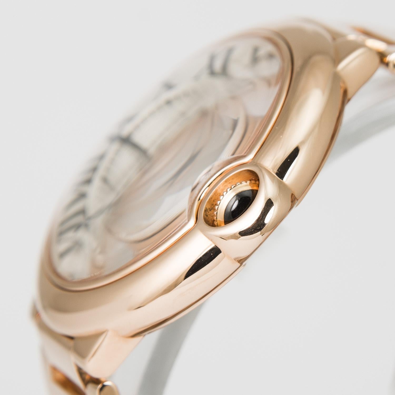 Contemporaneo Cartier Ballon Bleu 42mm Certificato Oro Rosa 18k in vendita