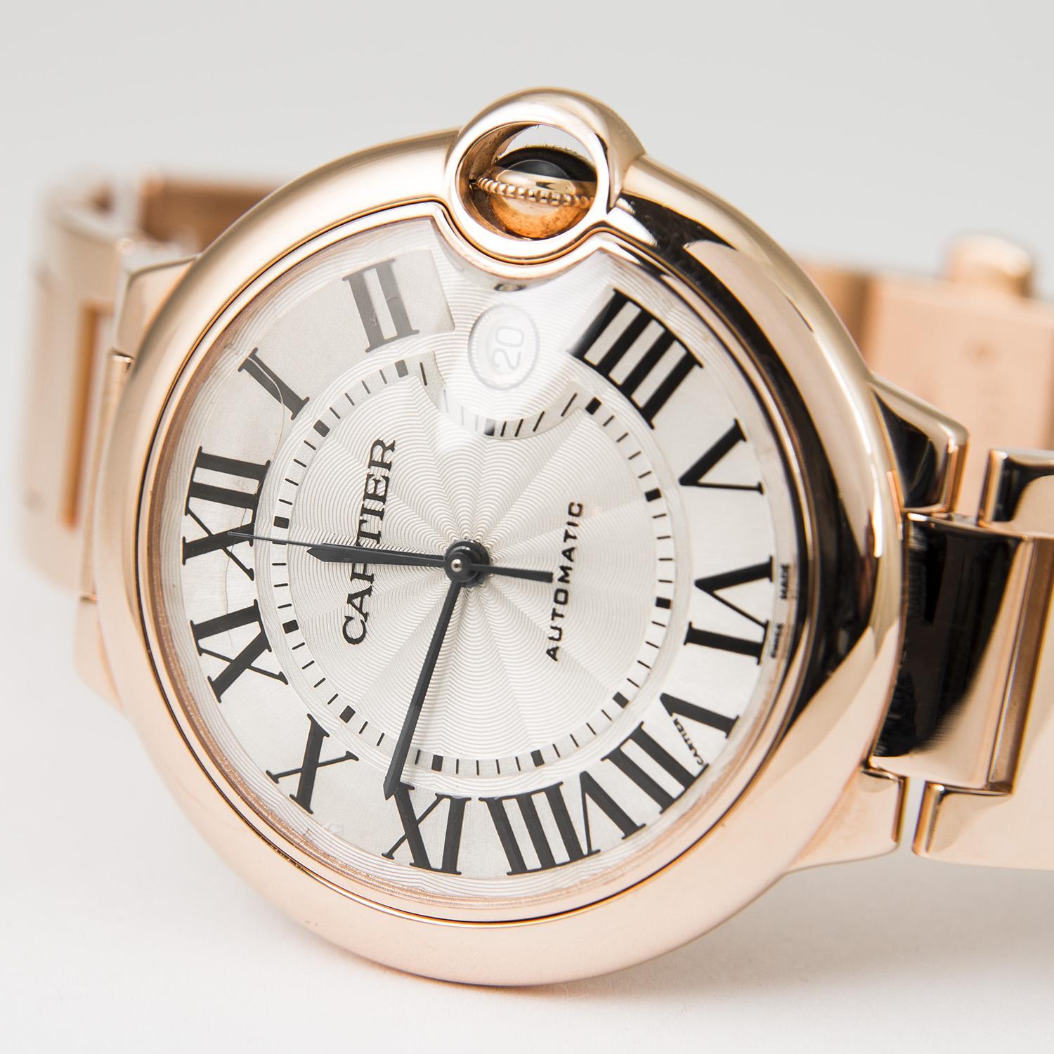 Cartier Ballon Bleu 42mm Certificato Oro Rosa 18k in vendita 3