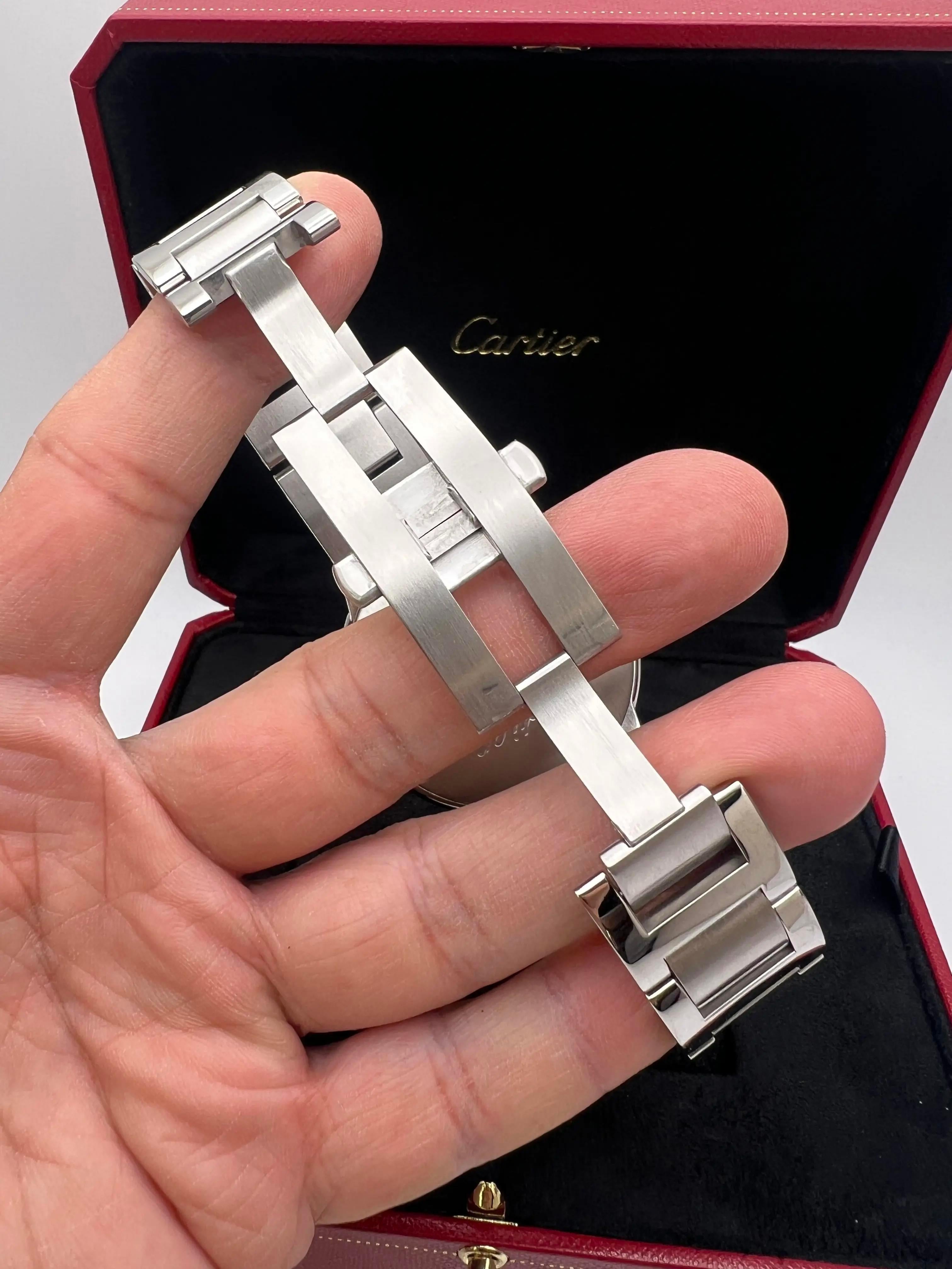 Cartier Ballon Bleu 42 mm Quadrante e lunetta con diamanti personalizzati Panther W69012Z4 in vendita 5