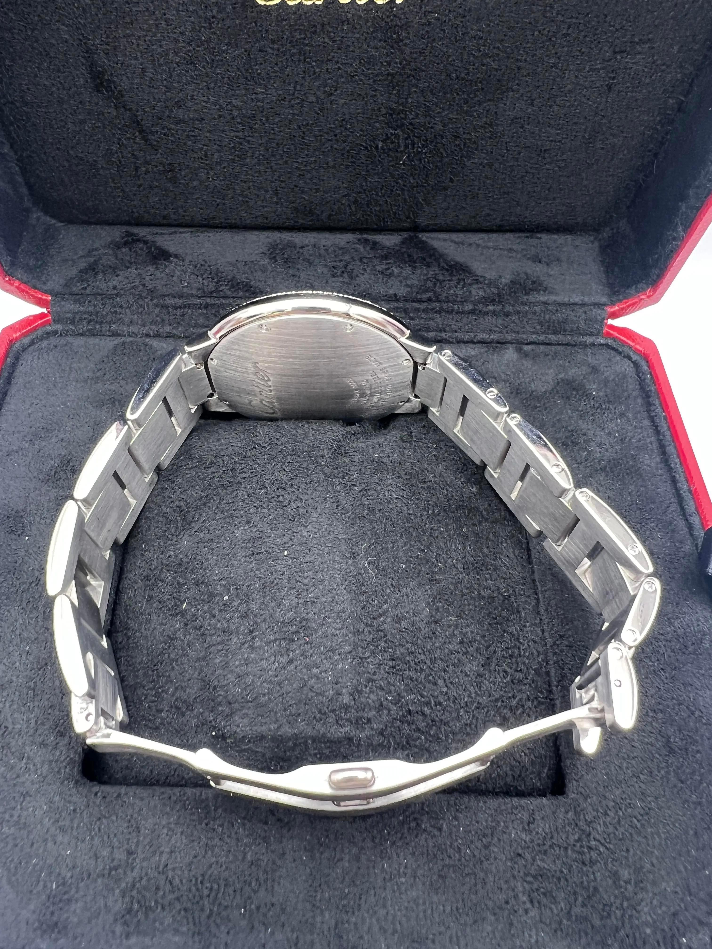 Cartier Ballon Bleu 42 mm Quadrante e lunetta con diamanti personalizzati Panther W69012Z4 in vendita 6