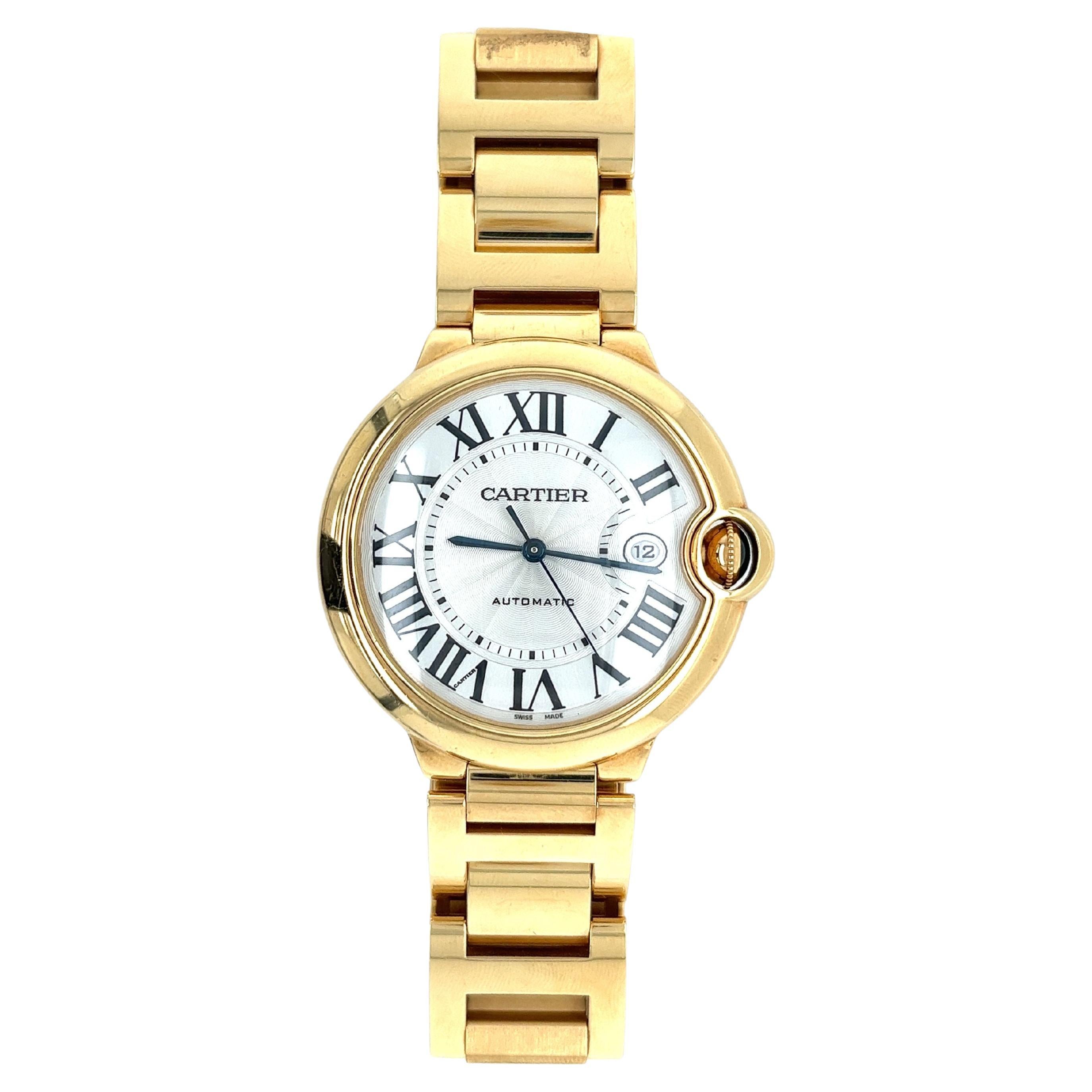 Cartier Ballon Bleu Jumbo Large Size Mens Watch in 18k Gold with Box/Papers For Sale