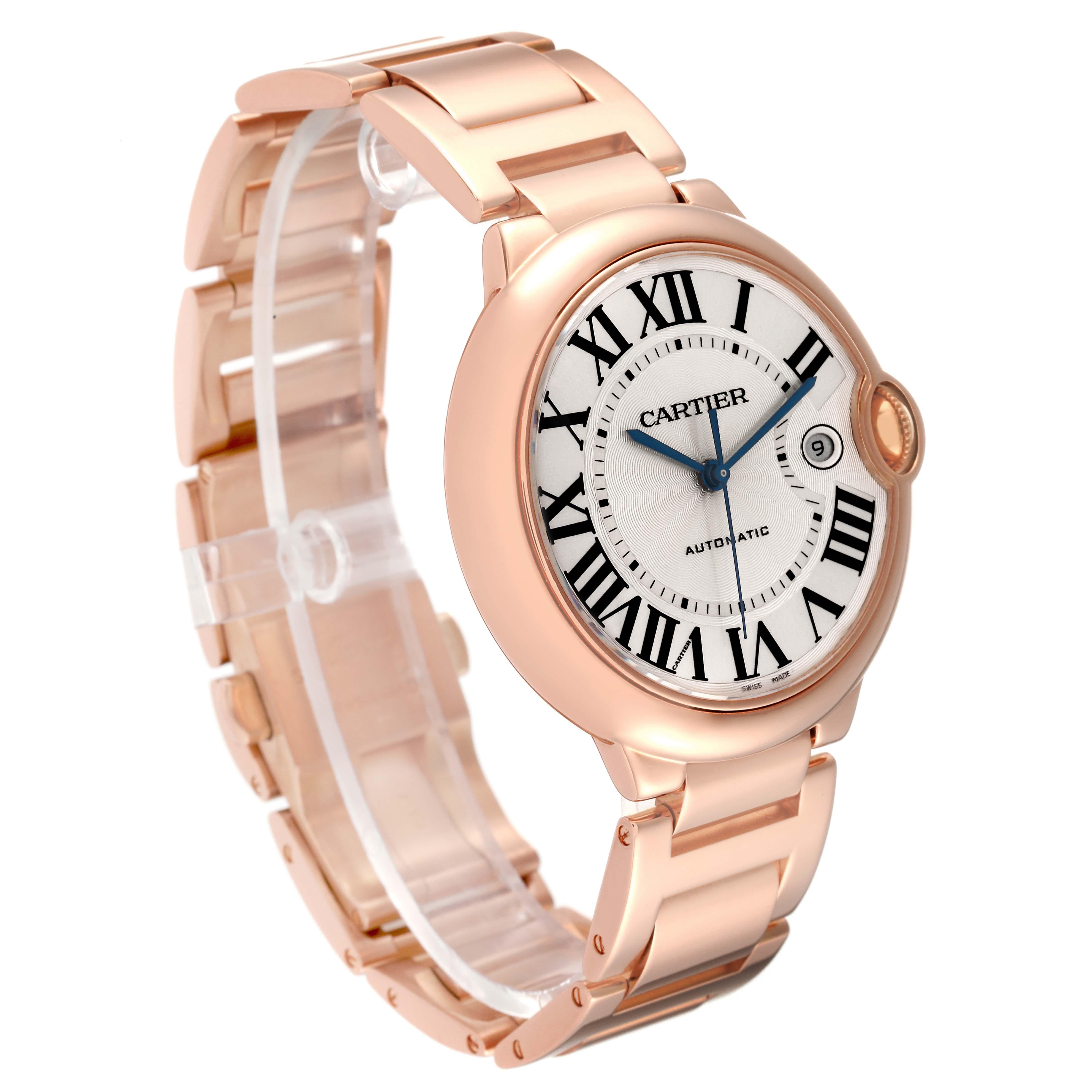 Cartier Ballon Bleu 42mm Roségold Automatik-Herrenuhr W69006Z2 Box Papiere im Zustand „Hervorragend“ im Angebot in Atlanta, GA