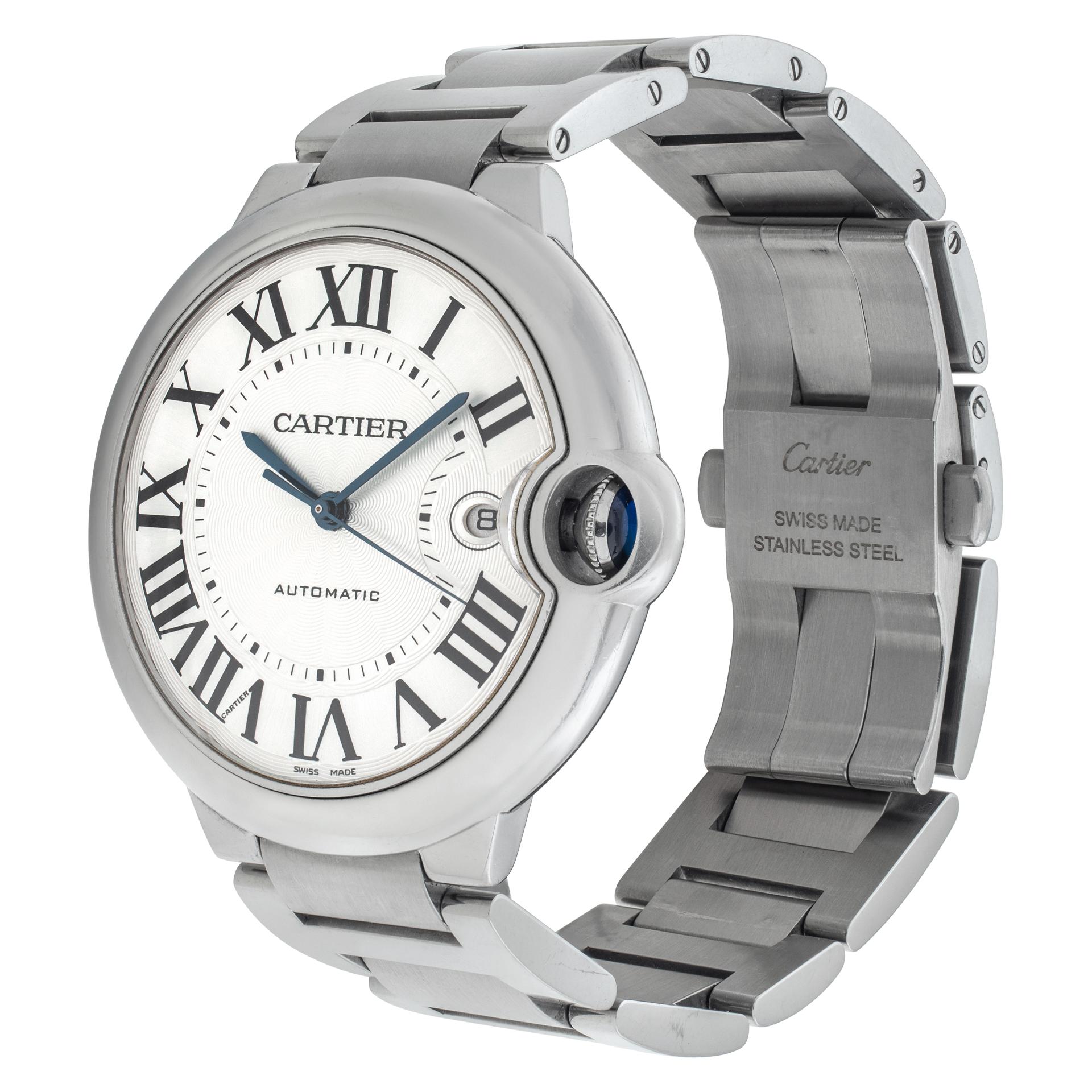 Cartier Ballon Bleu in stainless steel. Automatic with date and sweep seconds. 42 mm case size. Ref W69012Z4. Fine Pre-owned Cartier Watch. Certified preowned Classic Cartier Ballon Bleu W69012Z4 watch is made out of Stainless steel on a Stainless