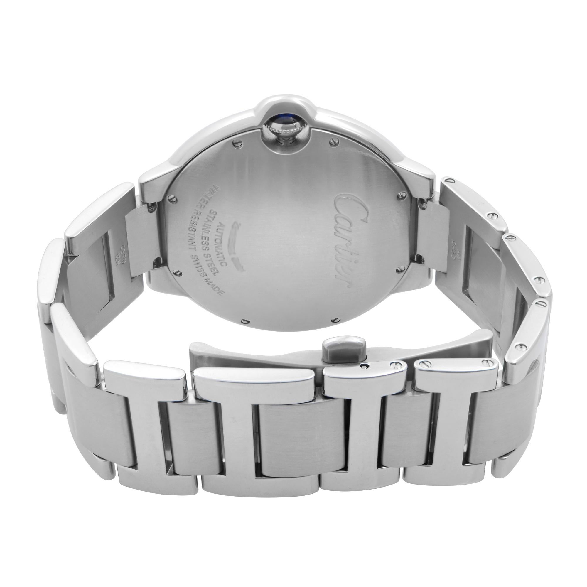 Men's Cartier Ballon Bleu Steel Silver Dial Mens Automatic Watch W69012Z4