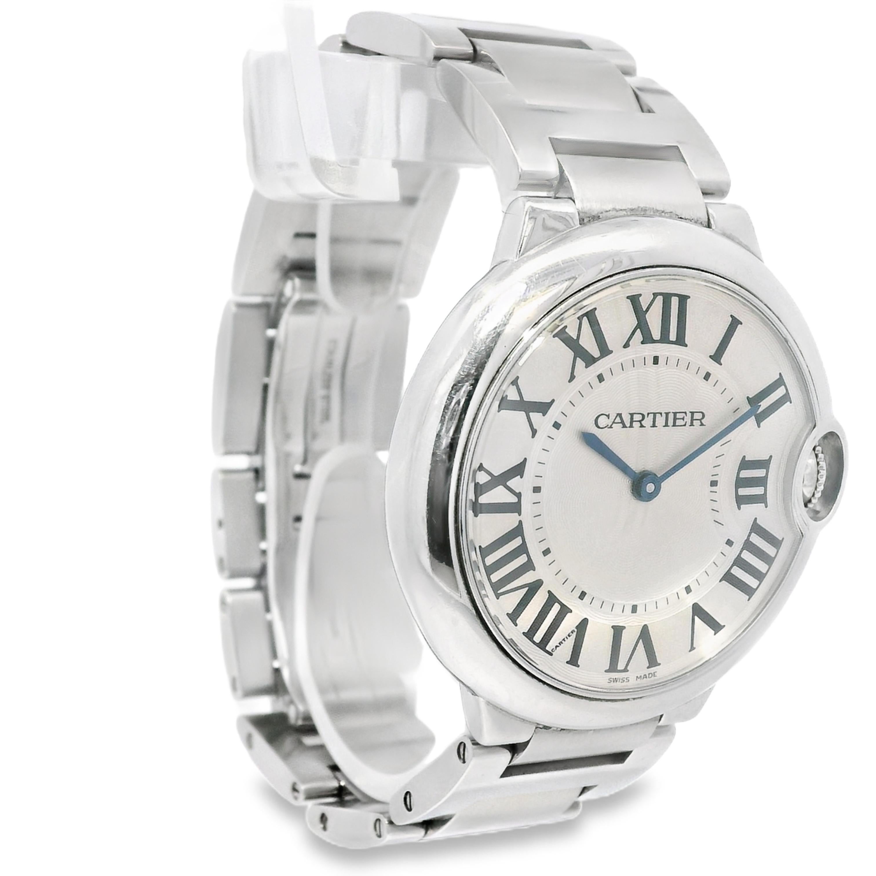 Cartier Ballon Bleu 4373 Stainless Steel 33mm Silver Dial Watch For Sale 4