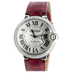 Cartier Ballon Bleu Automatic 18K White Gold Diamond-Set Bezel – Ref. 3004