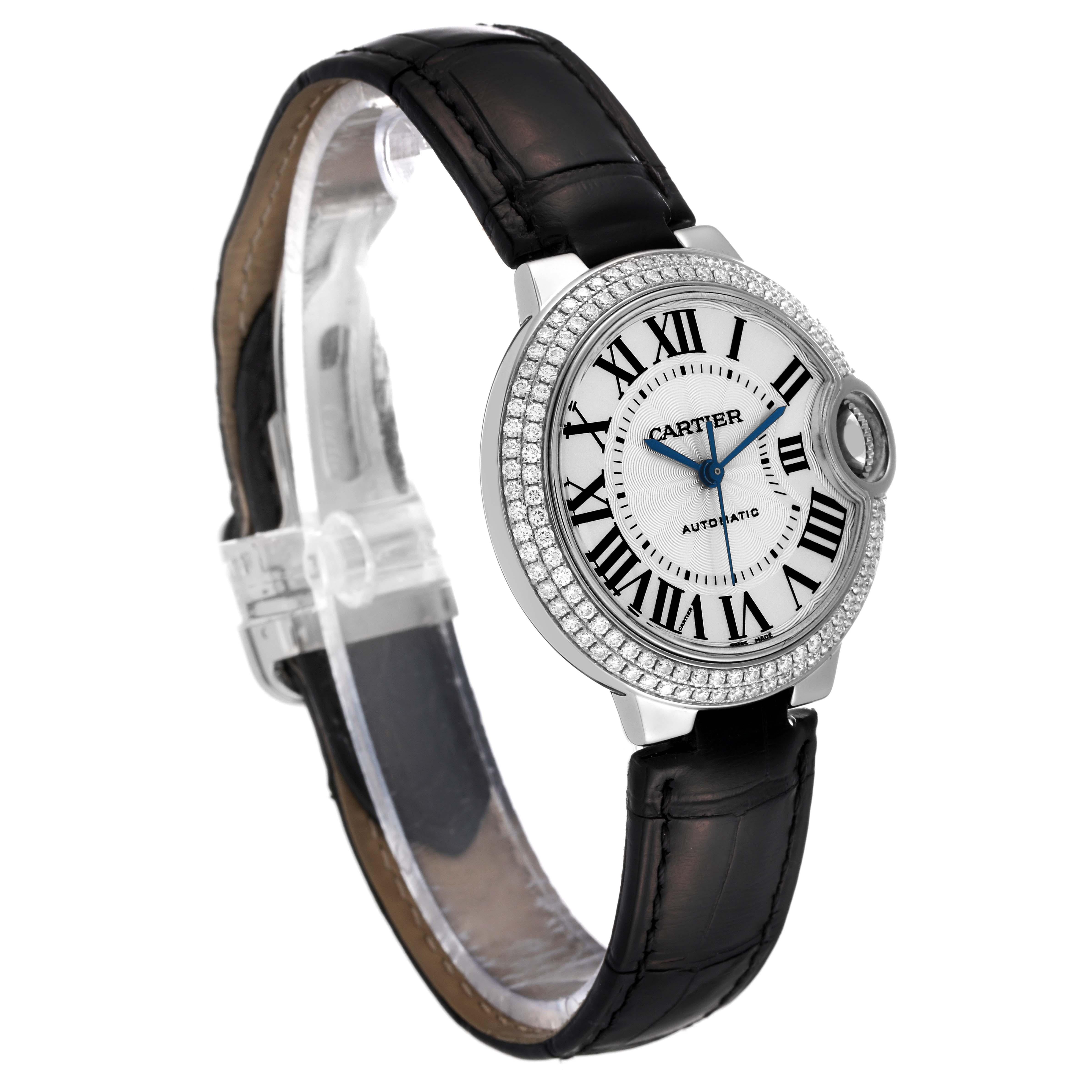 Cartier Ballon Bleu Automatic Diamond White Gold Ladies Watch WE902067 Papers For Sale 3