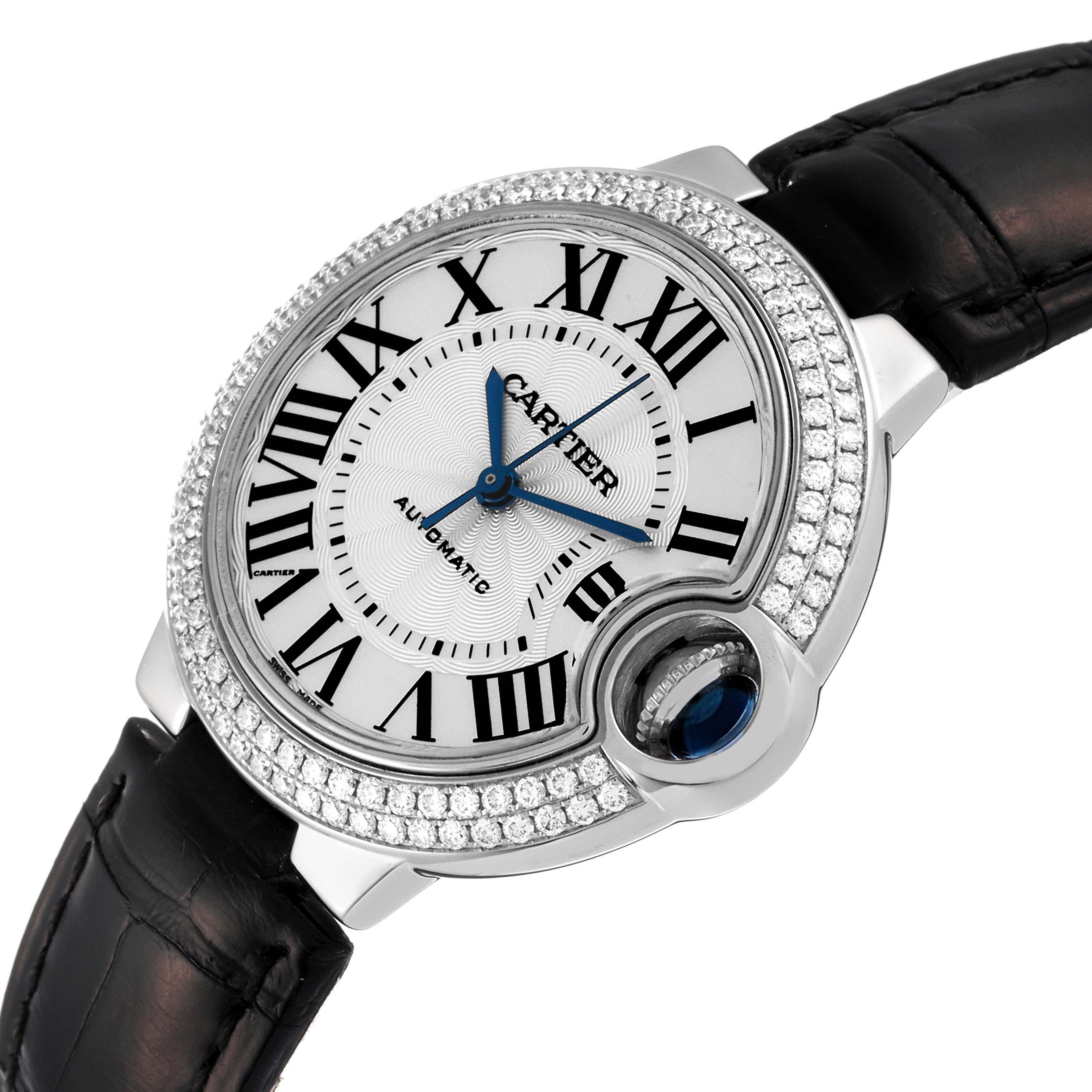 Cartier Ballon Bleu Automatic Diamond White Gold Ladies Watch WE902067 Papers For Sale 4