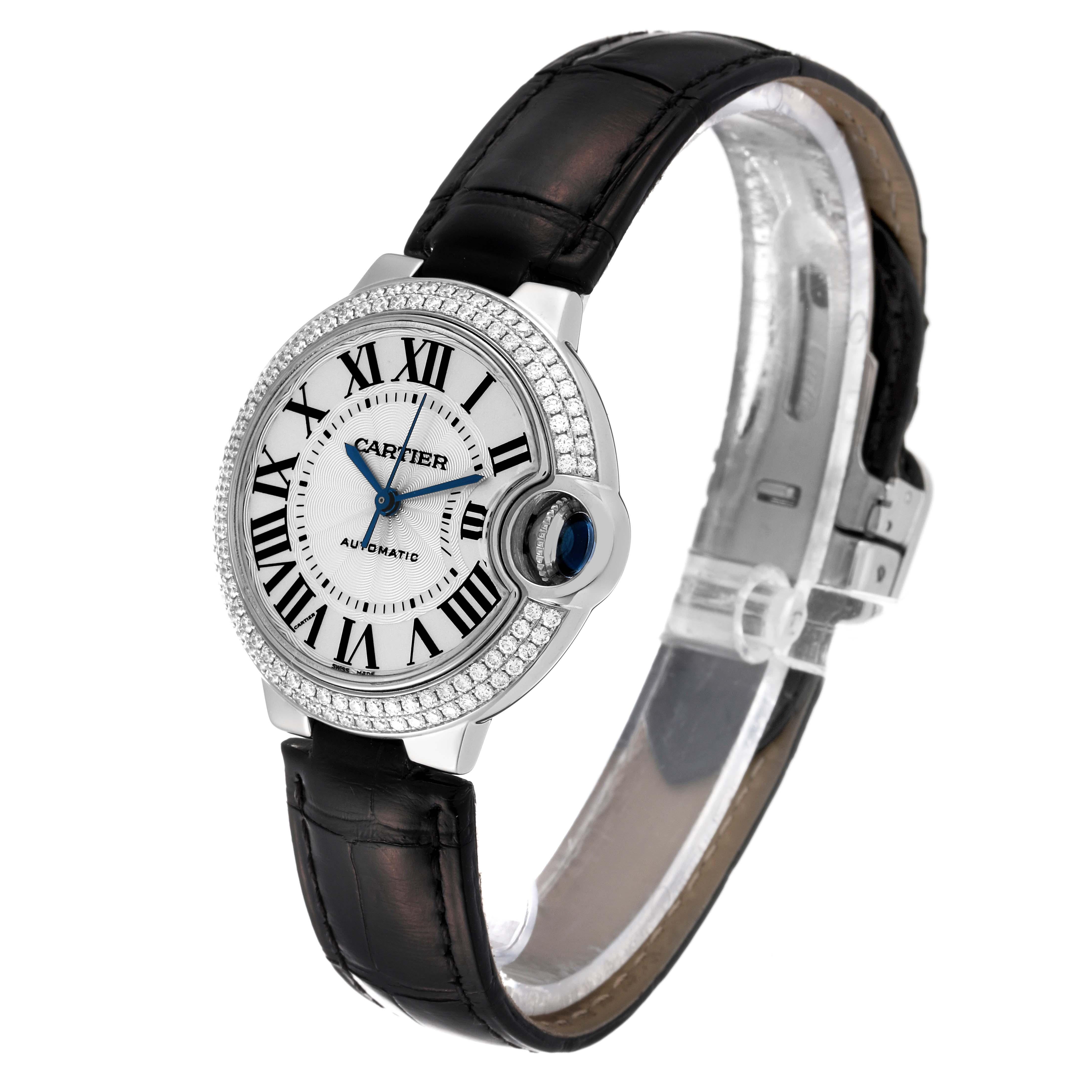 Cartier Ballon Bleu Automatic Diamond White Gold Ladies Watch WE902067 Papers For Sale 5