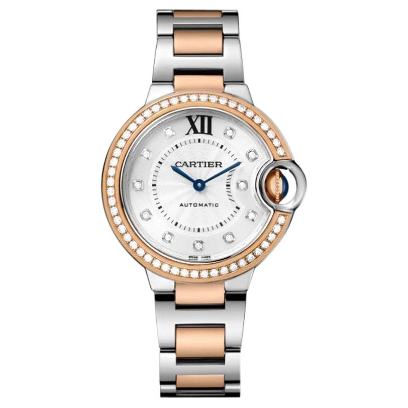 Cartier Ballon Bleu Automatic Pink Gold Steel and Diamond Watch WE902077
