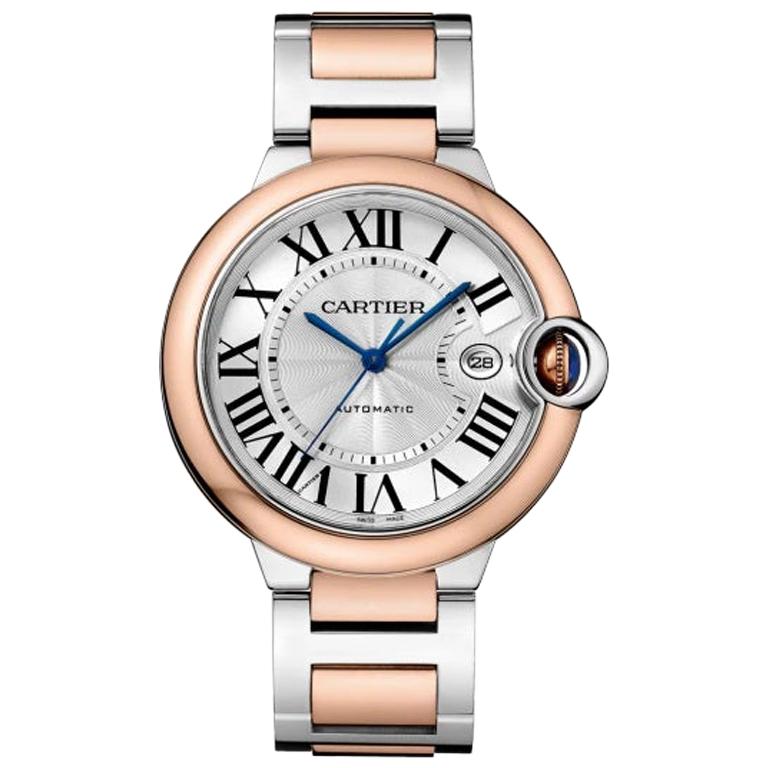Cartier Ballon Bleu Automatic Rose Gold and Steel Men's Watch W2BB0004