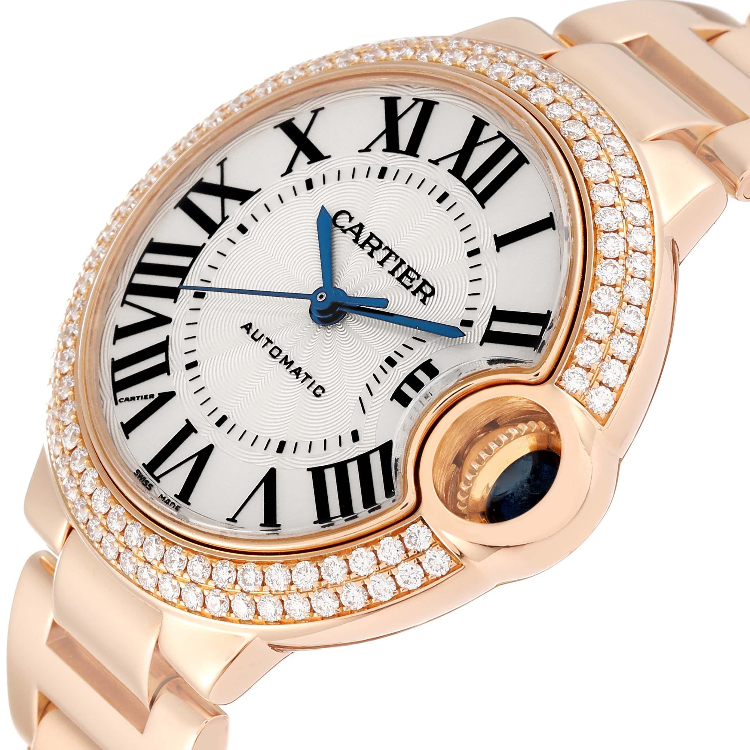 Cartier Montre Ballon Bleu automatique en or rose et diamants pour femmes WE902034 en vente 1