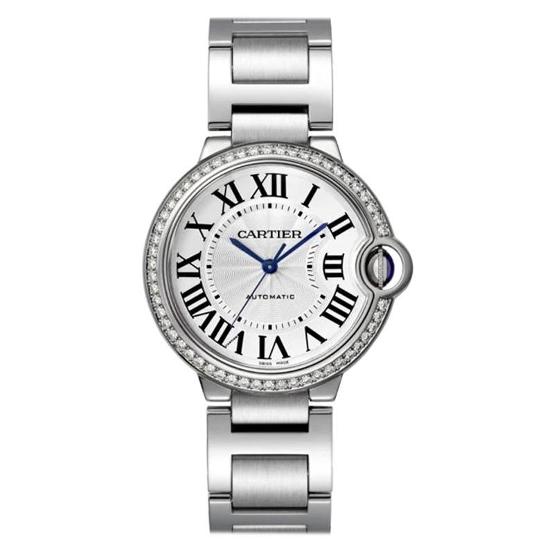 Cartier Ballon Bleu Automatic Steel and Diamond Ladies Watch W4BB0017