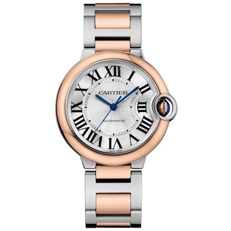 Cartier Ballon Bleu Automatic Steel and Rose Gold Ladies Watch W2BB0003