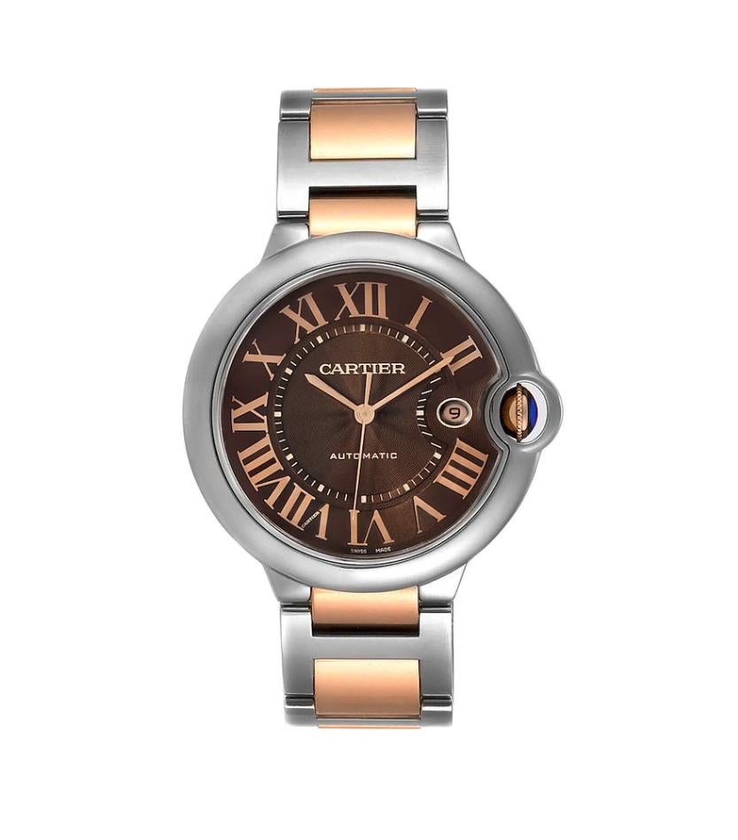 Cartier: Uhr Ballon Bleu Schokolade Zifferblatt W6920032 im Zustand „Hervorragend“ im Angebot in New York, NY