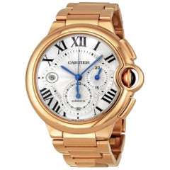 Cartier Ballon Bleu Chronograph 18 Karat Solid Rose Gold 232 Grams, With Paper