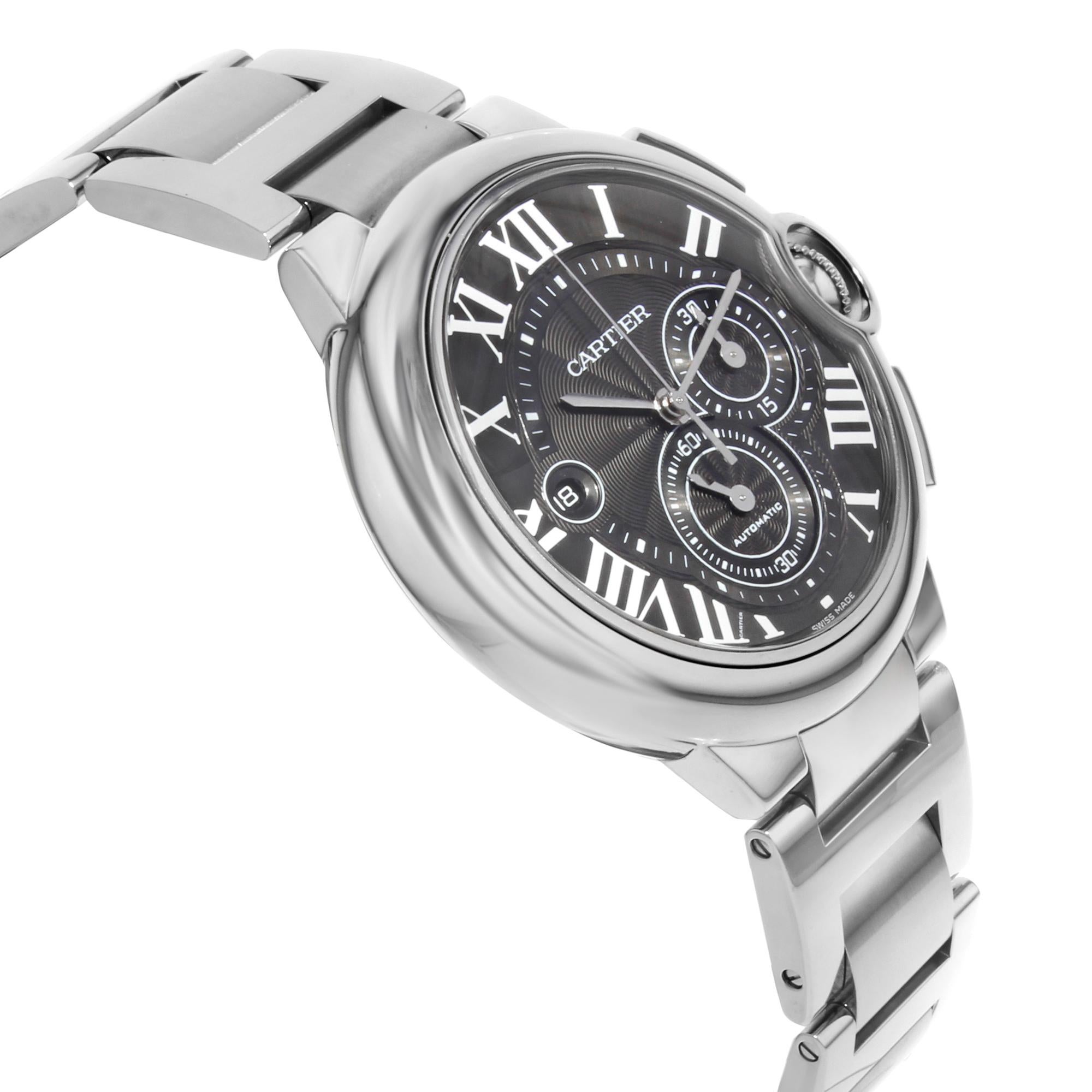 Cartier Ballon Bleu Chronograph Steel Grey Dial Automatic Men's Watch W6920025 1