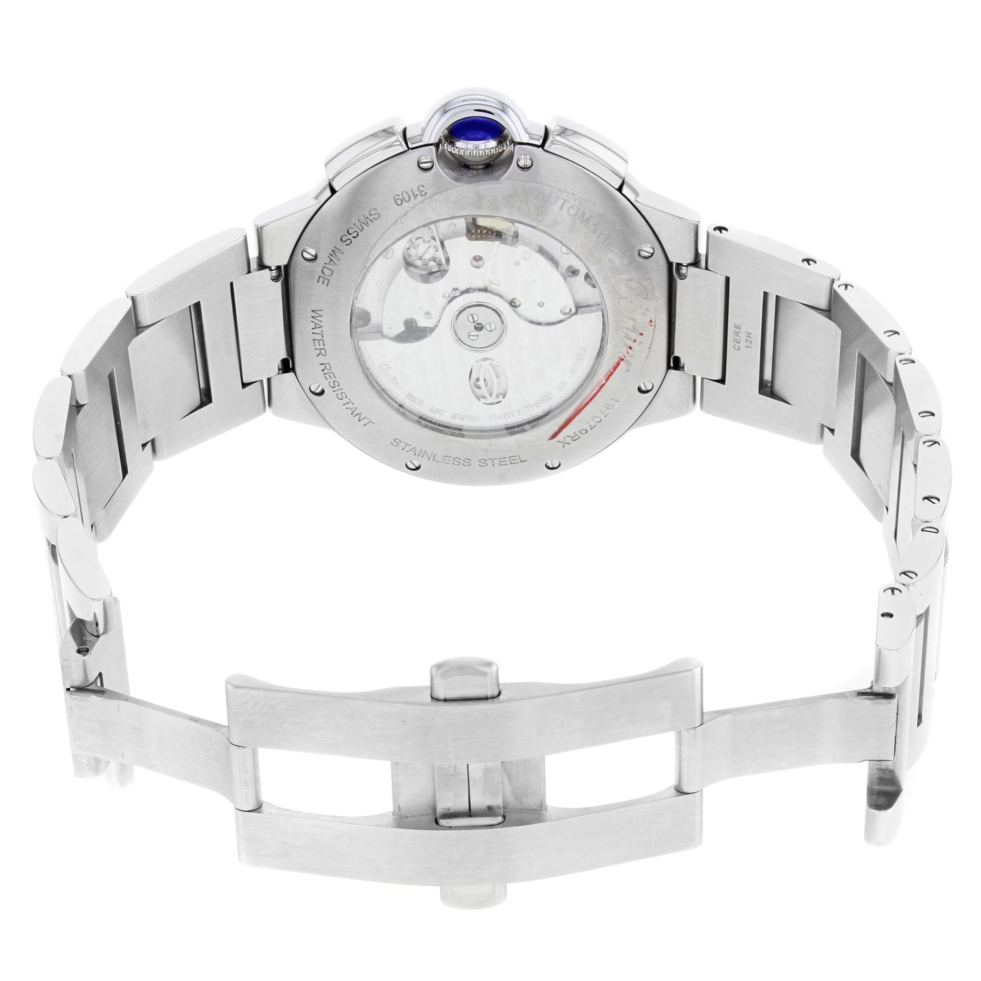 Cartier Ballon Bleu Chronograph Steel Grey Dial Automatic Men's Watch W6920025 2