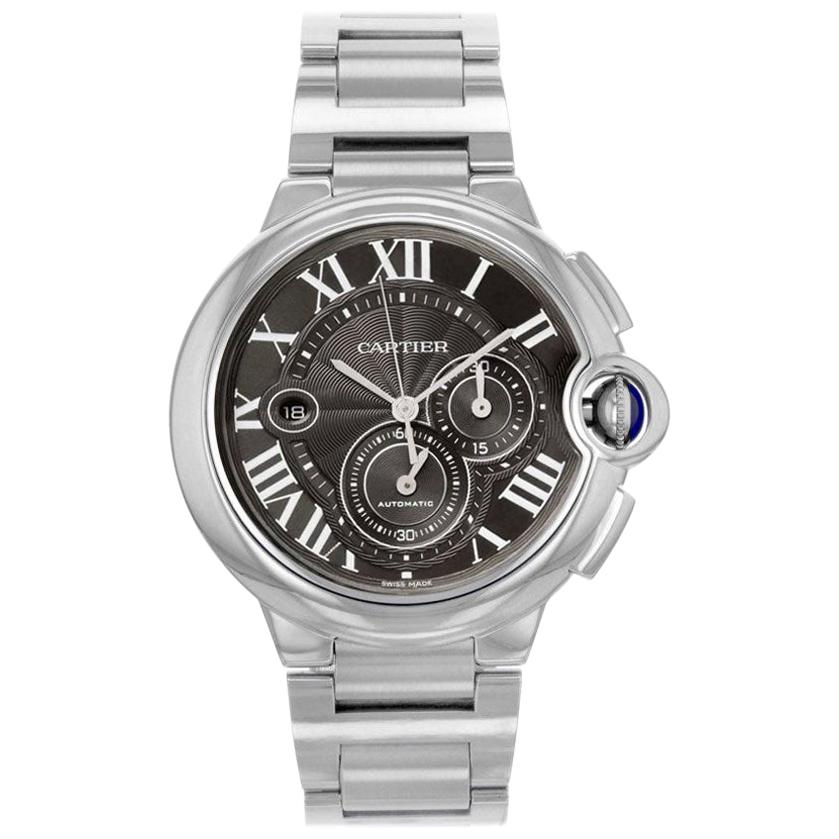 Cartier Ballon Bleu Chronograph Steel Grey Dial Automatic Men's Watch W6920025