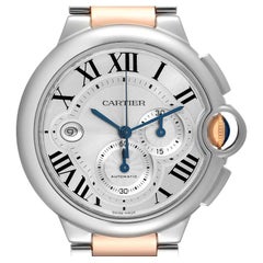 Cartier Ballon Bleu Chronograph Steel Rose Gold Mens Watch W6920063