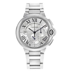 Cartier Montre pour homme Ballon bleue à chronographe automatique avec cadran en acier et argent W6920002