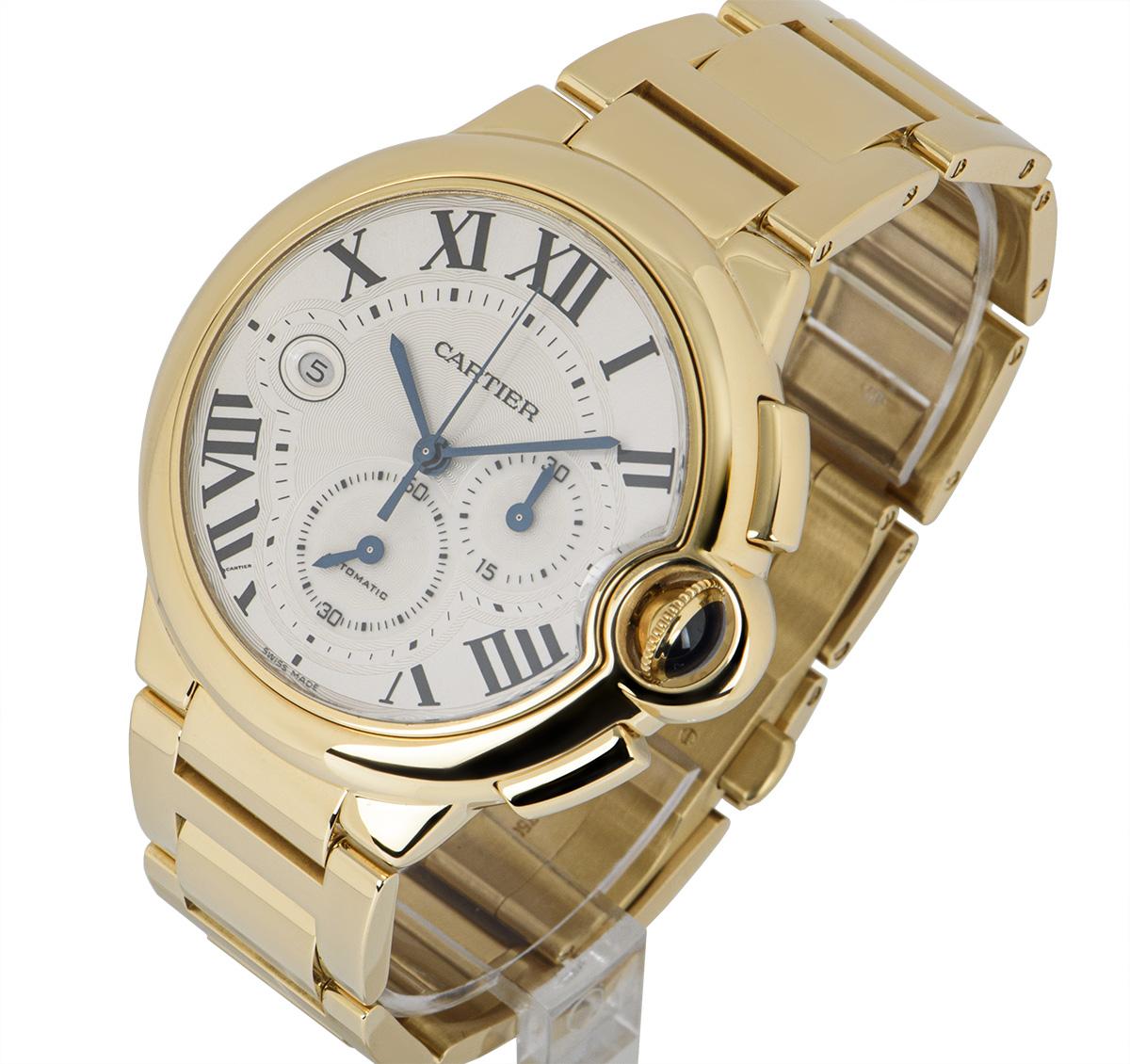 Men's Cartier Ballon Bleu Chronograph Yellow Gold B&P W6920008