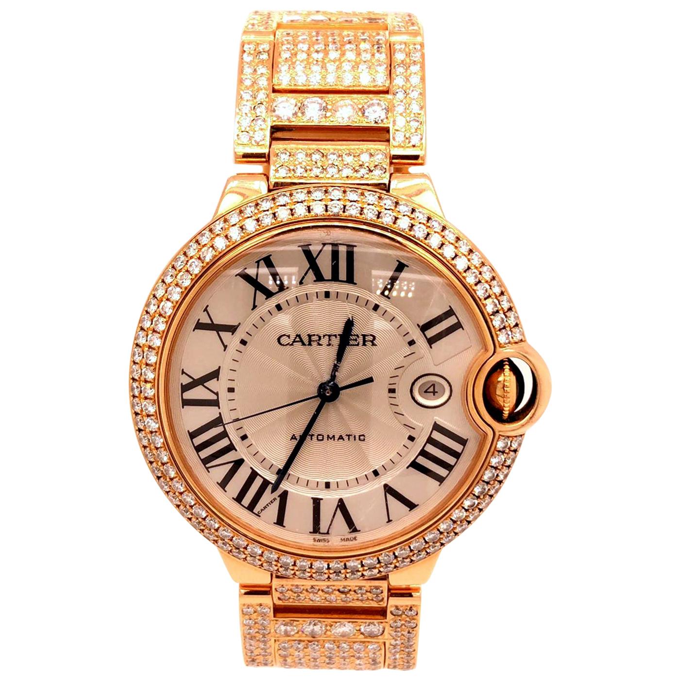 Cartier Ballon Bleu de Cartier 18K Rose Gold Automatic Movement Diamond Watch