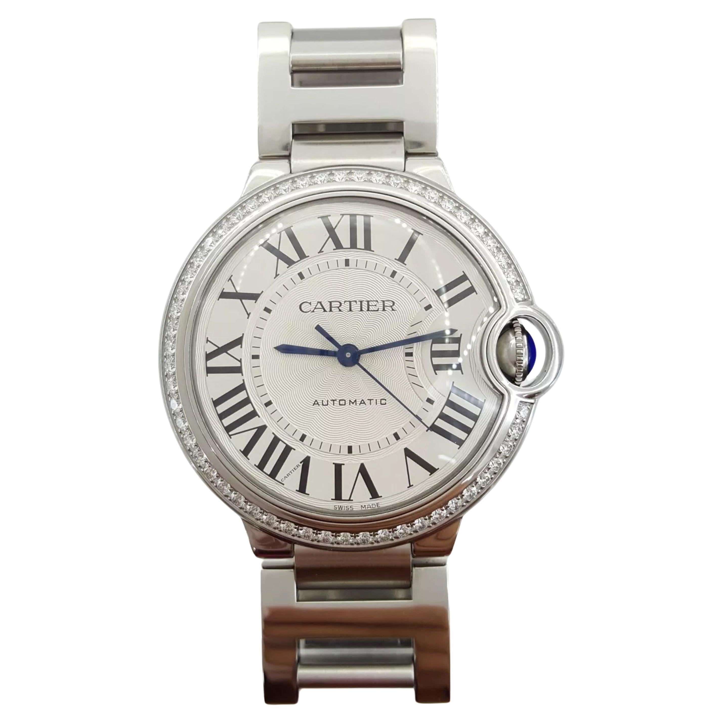 Cartier Ballon Bleu De Cartier 36 mm Factory Set Diamond Bezel Watch ...