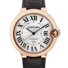 Cartier Ballon Bleu de Cartier 36mm 18K Rose Gold Silver Dial Men Watch 3927