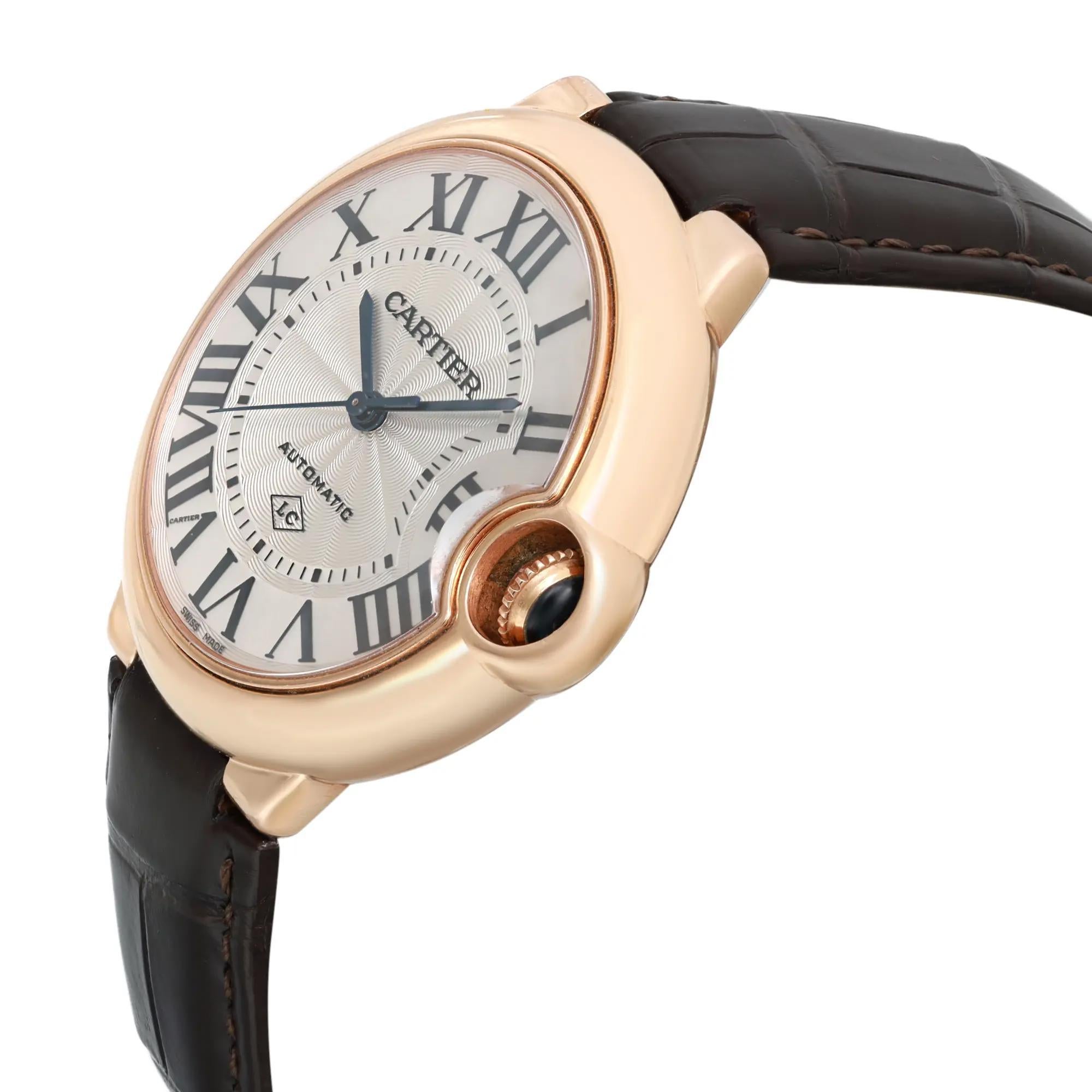 Reloj Cartier Ballon Bleu de Cartier 36 mm Oro rosa 18 quilates Esfera plateada Hombre 3927 en Bueno estado para la venta en New York, NY