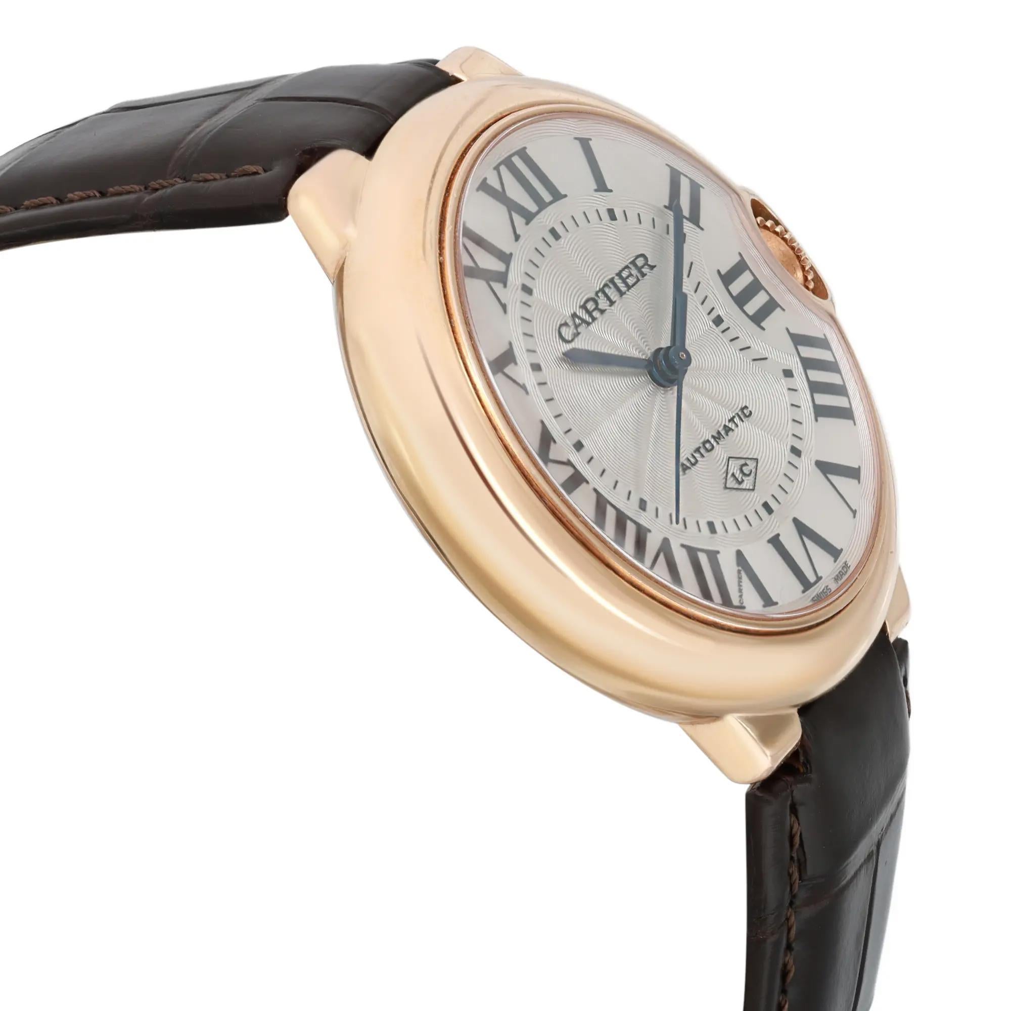 De los hombres Reloj Cartier Ballon Bleu de Cartier 36 mm Oro rosa 18 quilates Esfera plateada Hombre 3927 en venta