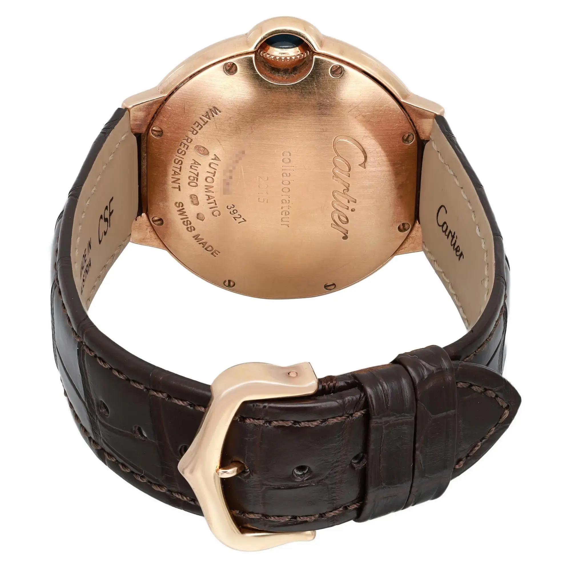 Reloj Cartier Ballon Bleu de Cartier 36 mm Oro rosa 18 quilates Esfera plateada Hombre 3927 en venta 1
