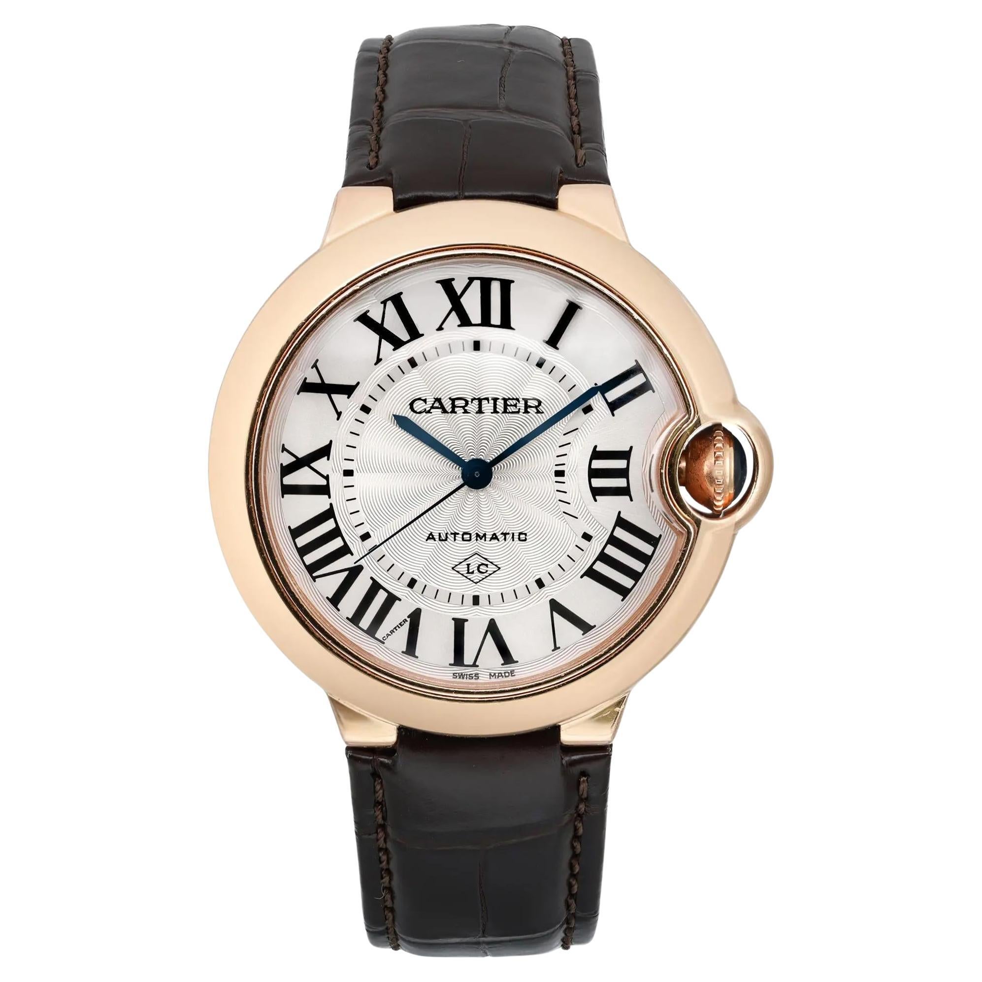 Cartier Montre Ballon Bleu de Cartier 36 mm avec cadran en or rose 18 carats et argent 3927