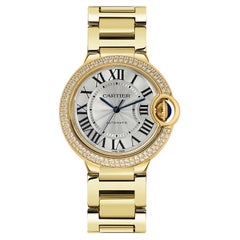 Cartier Ballon Bleu de Cartier 36mm 18K Yellow Gold Diamond Bezel Watch WE9004Z3