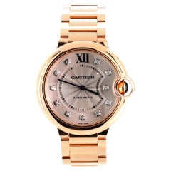 Cartier Ballon Bleu De Cartier Automatic Watch Rose Gold with Diamond Markers 36