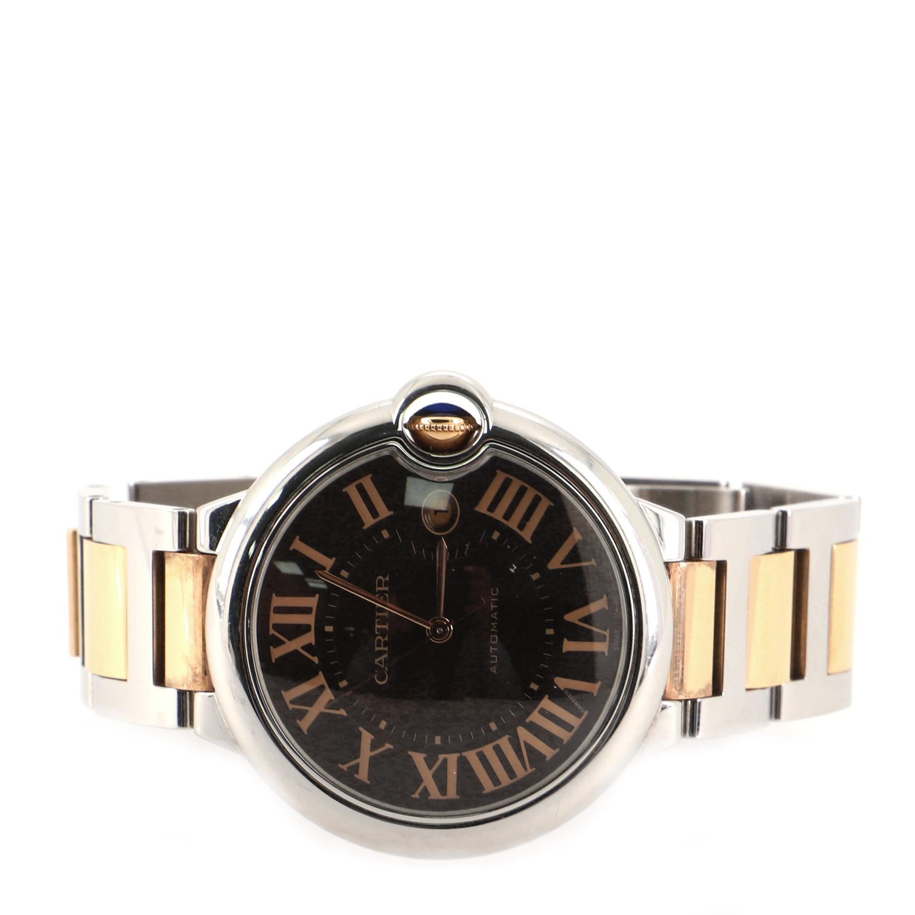 Cartier Ballon Bleu de Cartier Automatic Watch Stainless Steel and Rose Gold 42 In Good Condition In New York, NY