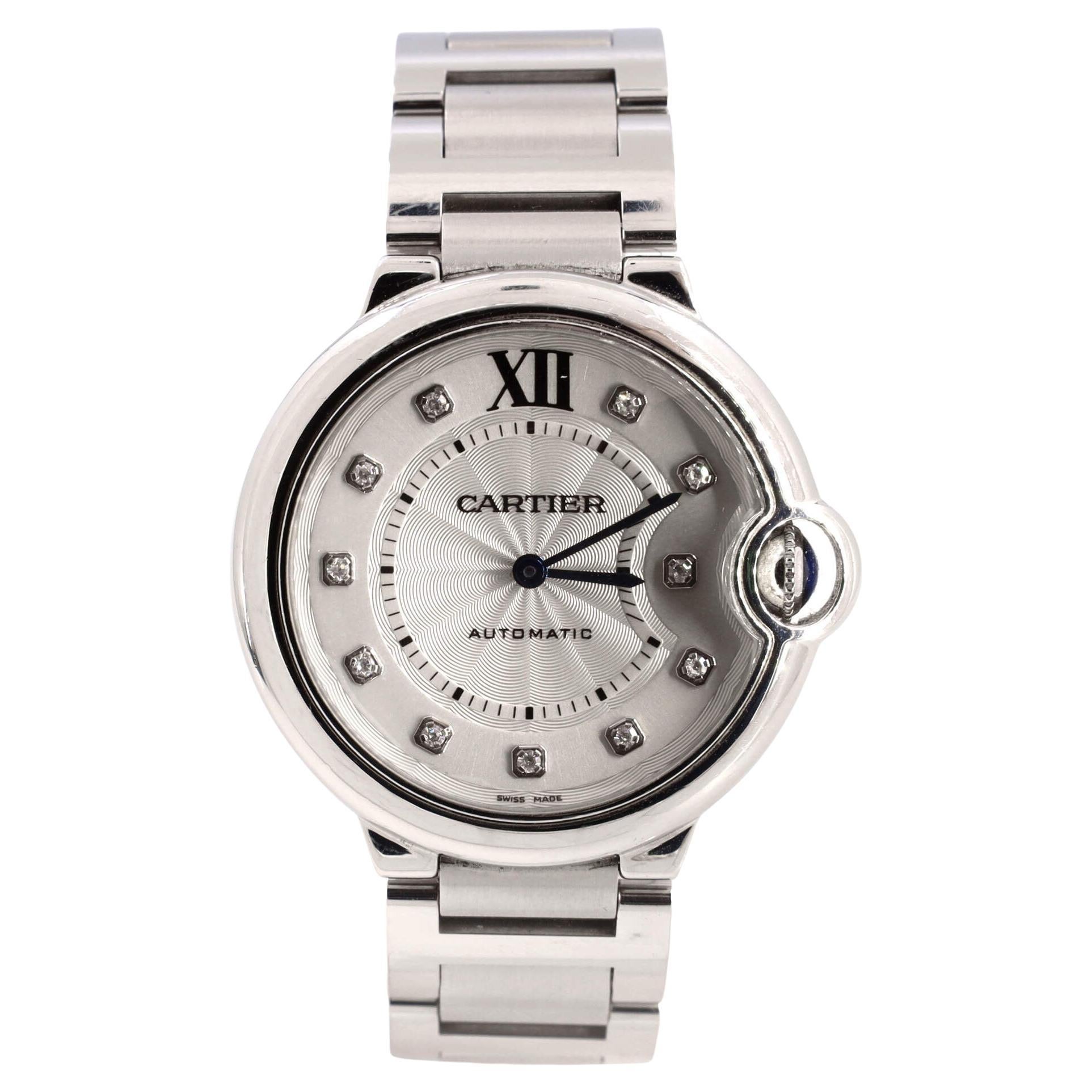 Cartier Ballon Bleu de Cartier Automatic Watch Stainless Steel with Diamond