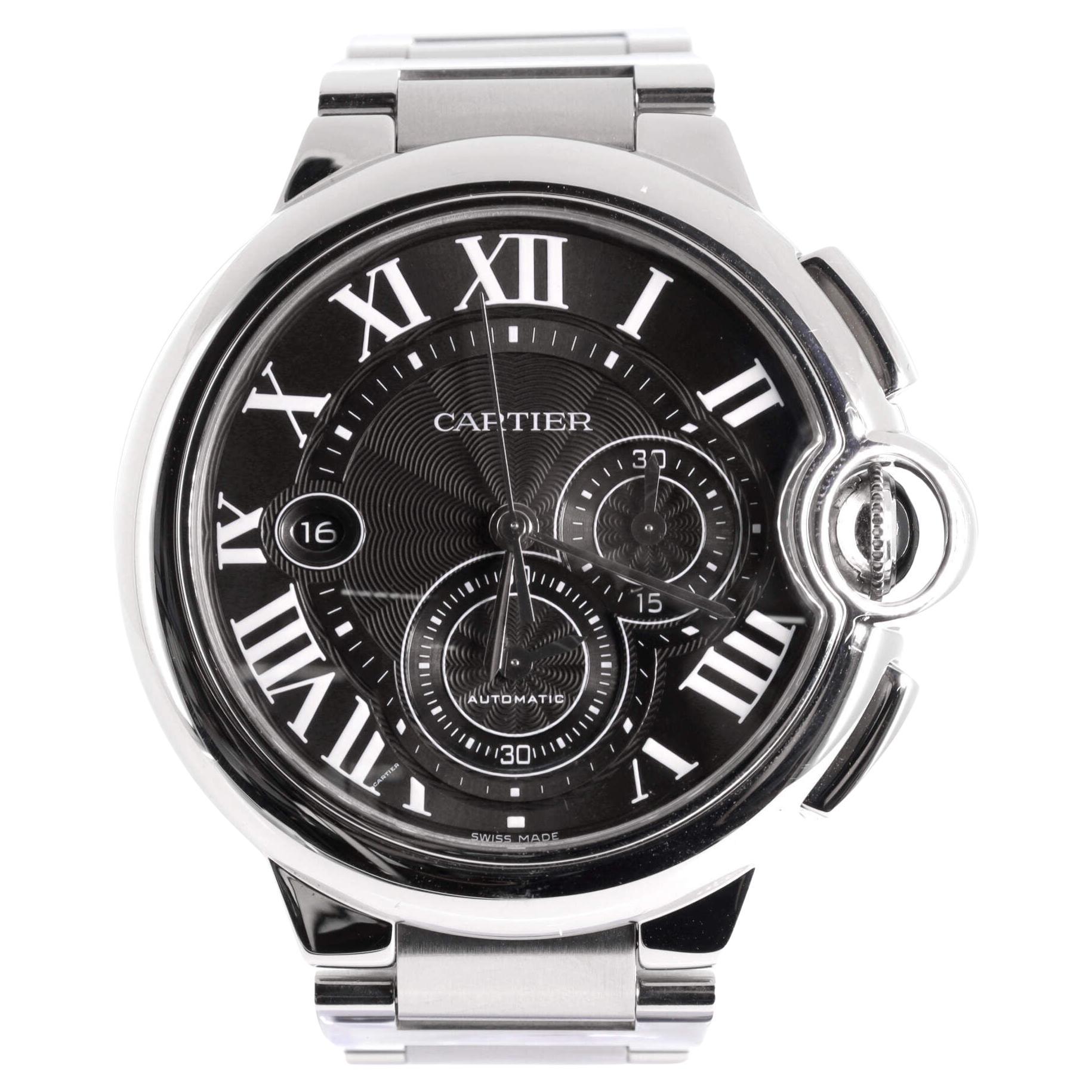 Cartier Ballon Bleu de Cartier Chronograph Automatic Watch Stainless Steel 44 For Sale