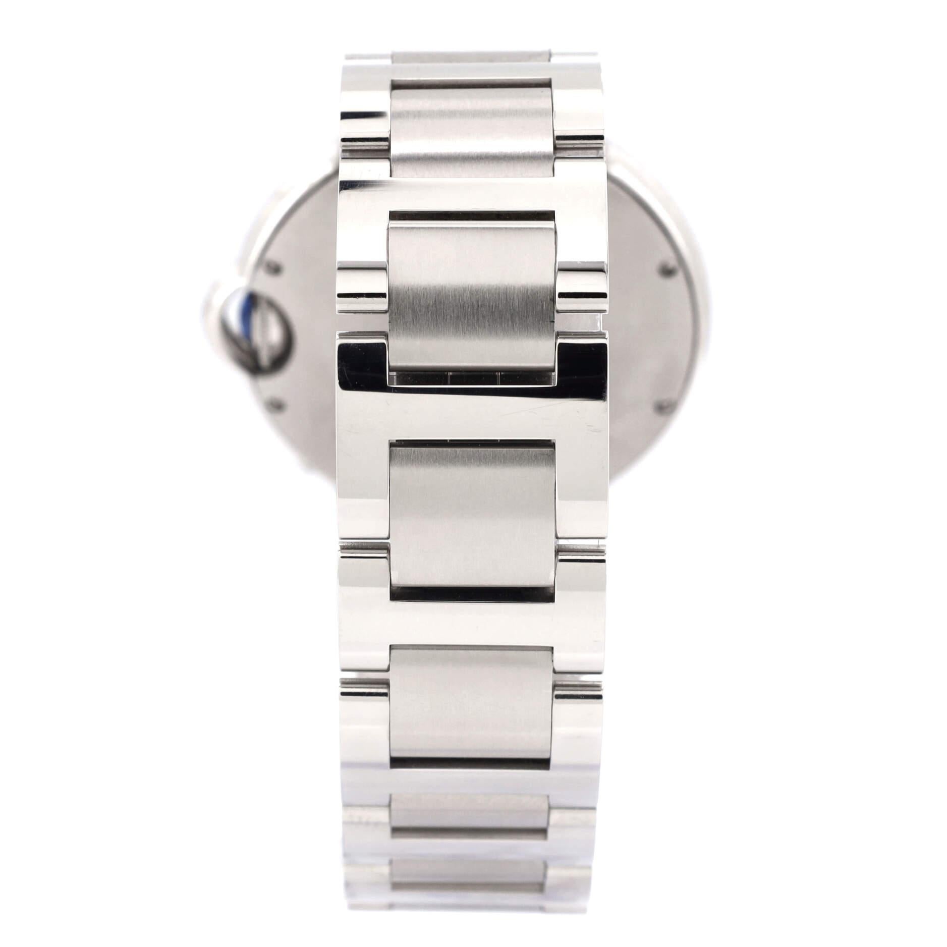 Cartier Ballon Bleu de Cartier Moonphase Automatic Watch Stainless Steel 37 In Good Condition In New York, NY