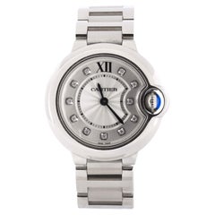 Cartier Ballon Bleu de Cartier Quartz Watch Stainless Steel with Diamond Markers