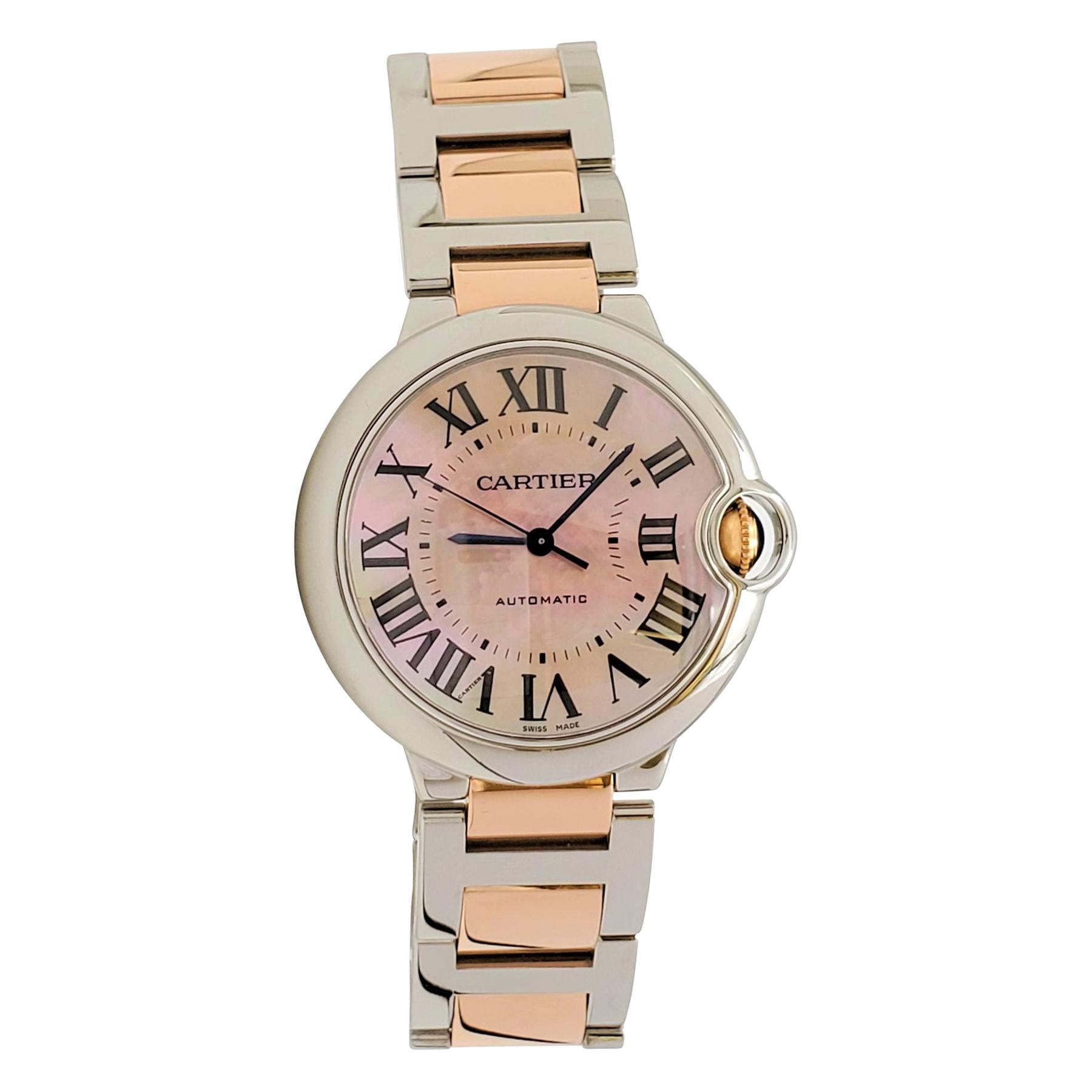 Cartier 
Ballon Bleu de Cartier
 Stainless Steel and Rose Gold Watch