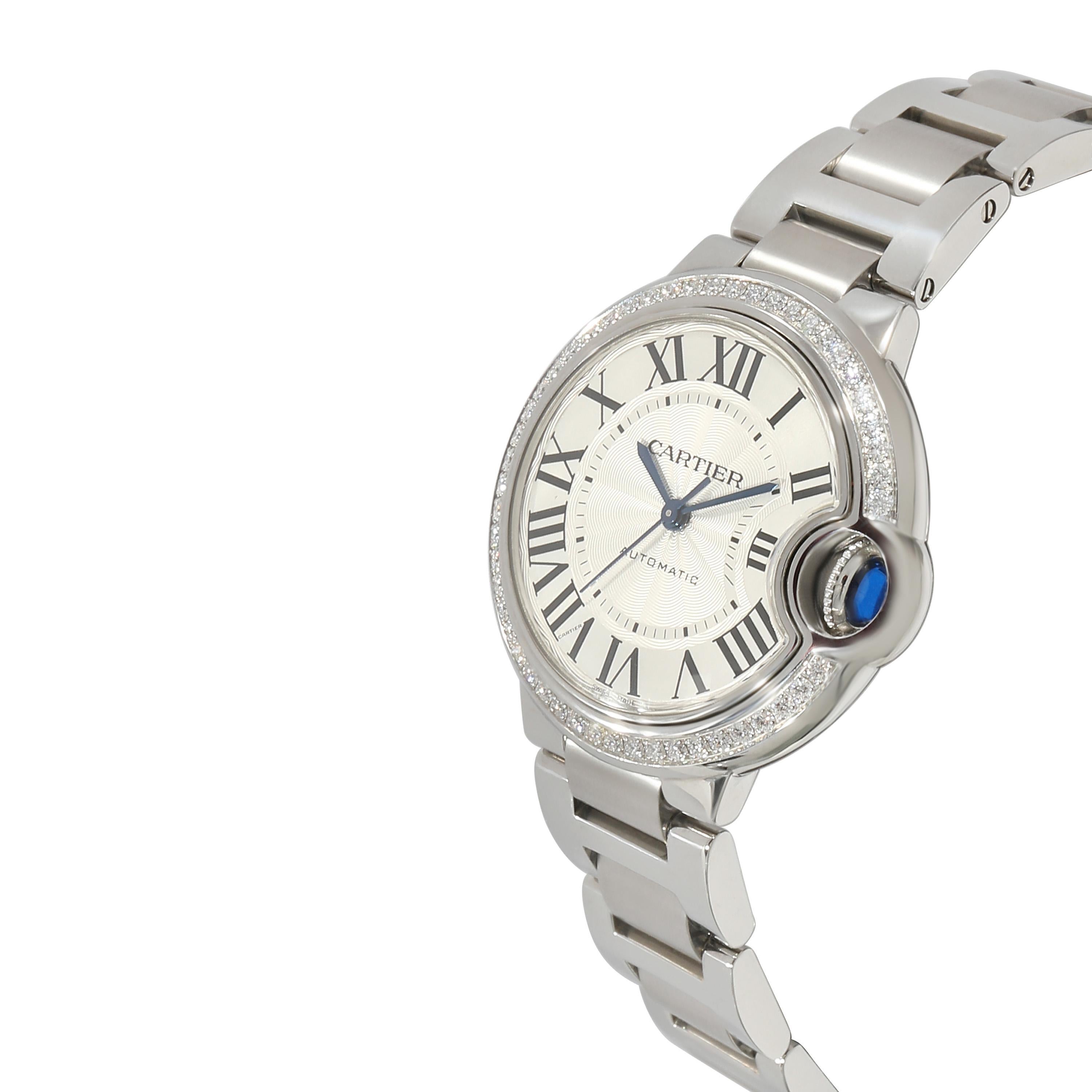 Cartier Ballon Bleu de Cartier W4BB0023 Women's Watch in  Stainless Steel In Excellent Condition For Sale In New York, NY