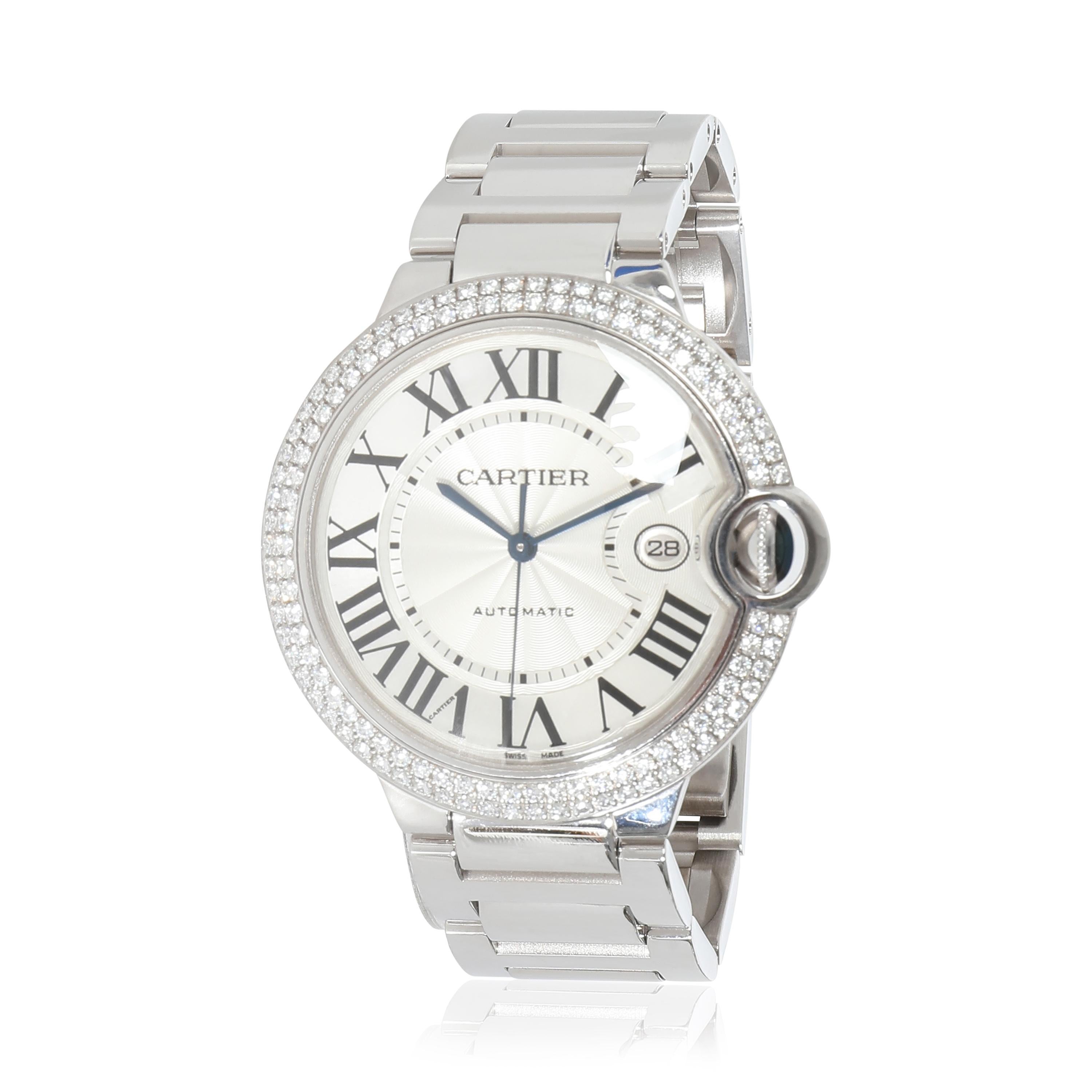 Cartier Ballon Bleu de Cartier WE9009Z3 Unisex Watch in 18kt White Gold In Excellent Condition In New York, NY