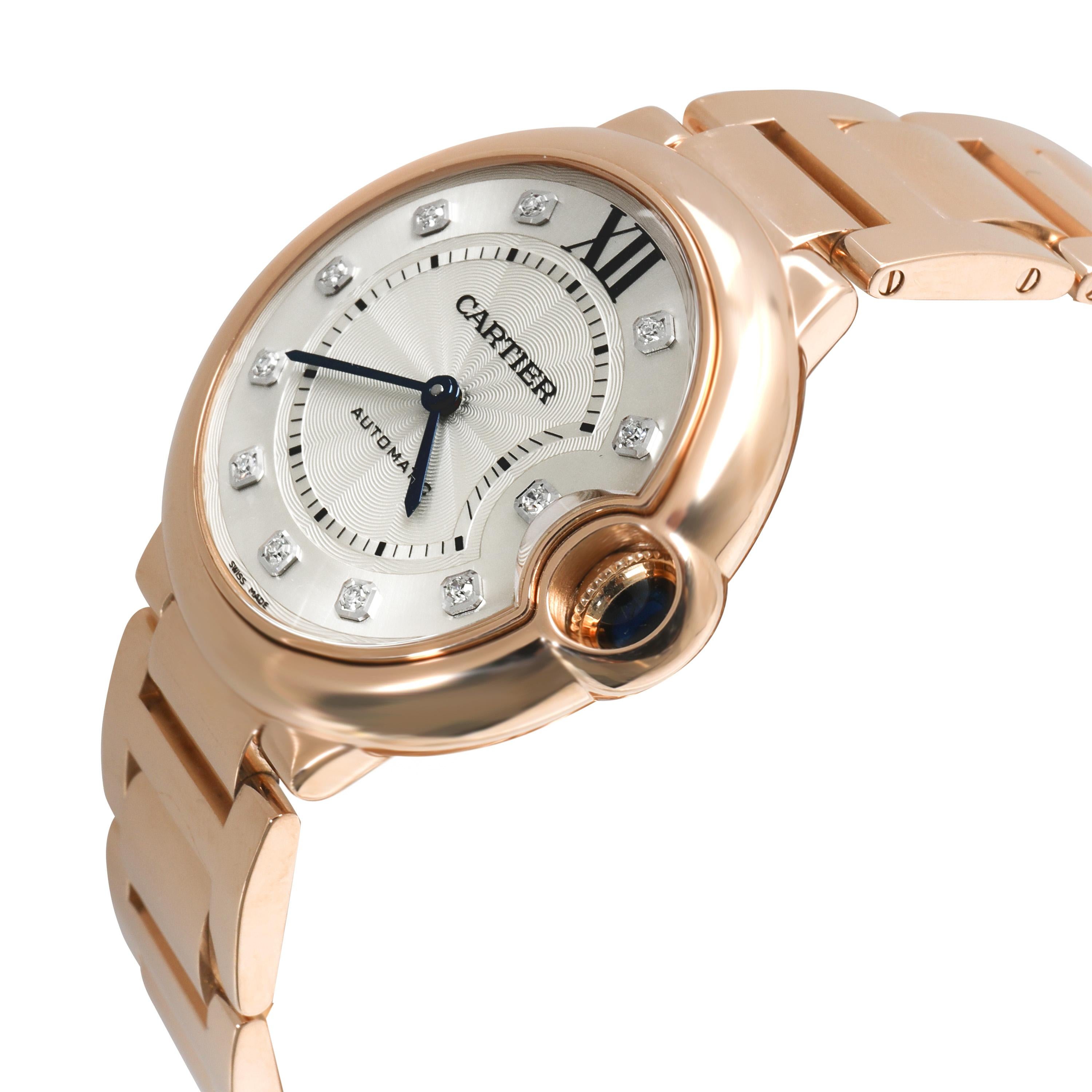 Cartier Ballon Bleu de Cartier WE902026 Unisex Watch in 18K Rose Gold In Excellent Condition For Sale In New York, NY
