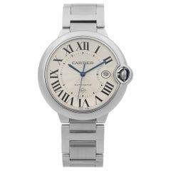 Cartier Ballon Bleu De Silver Opaline Dial LC Logo Automatic Mens Watch W69012Z4