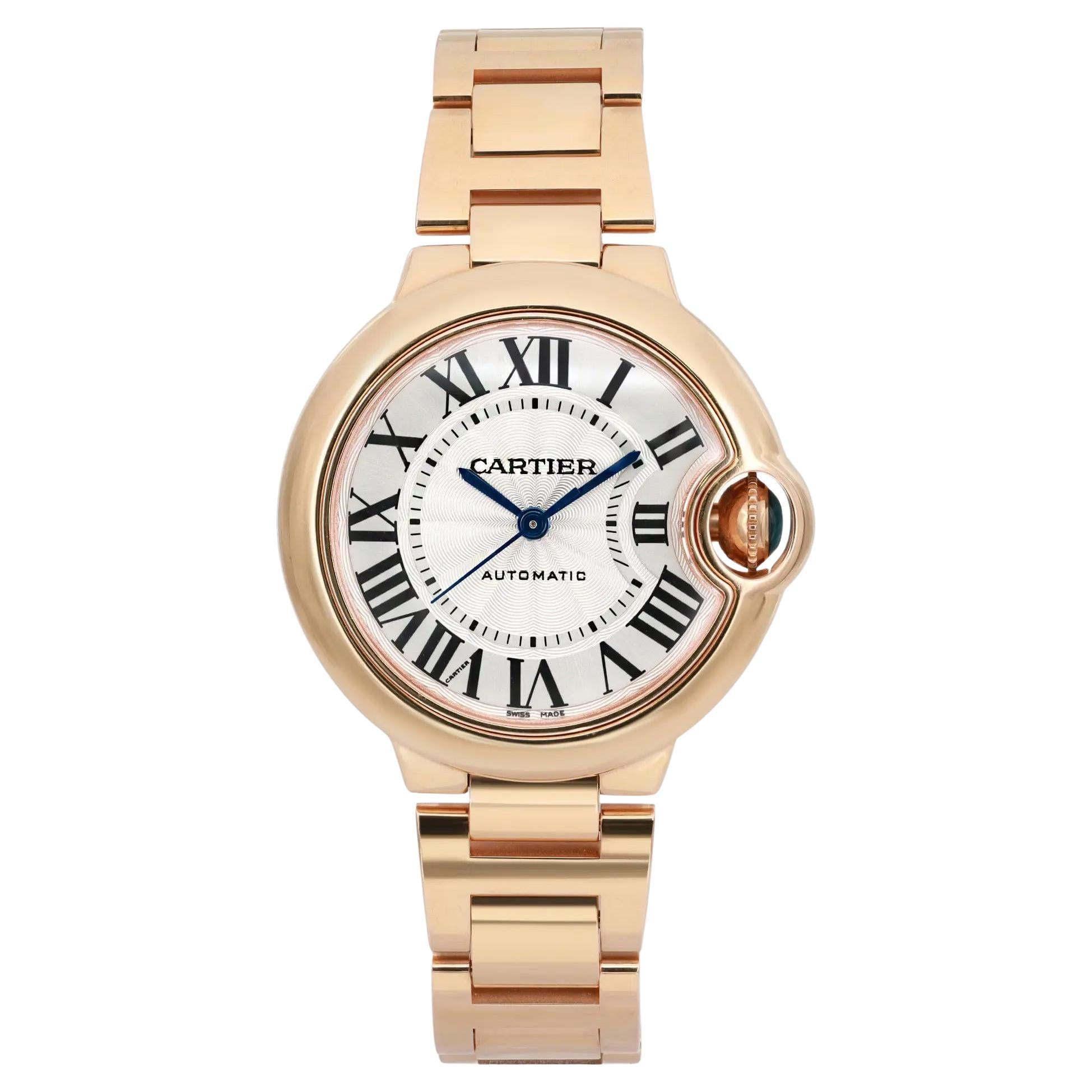 Reloj Cartier Ballon Bleu De 33 mm Oro rosa 18 quilates Esfera plateada Automático W6920096