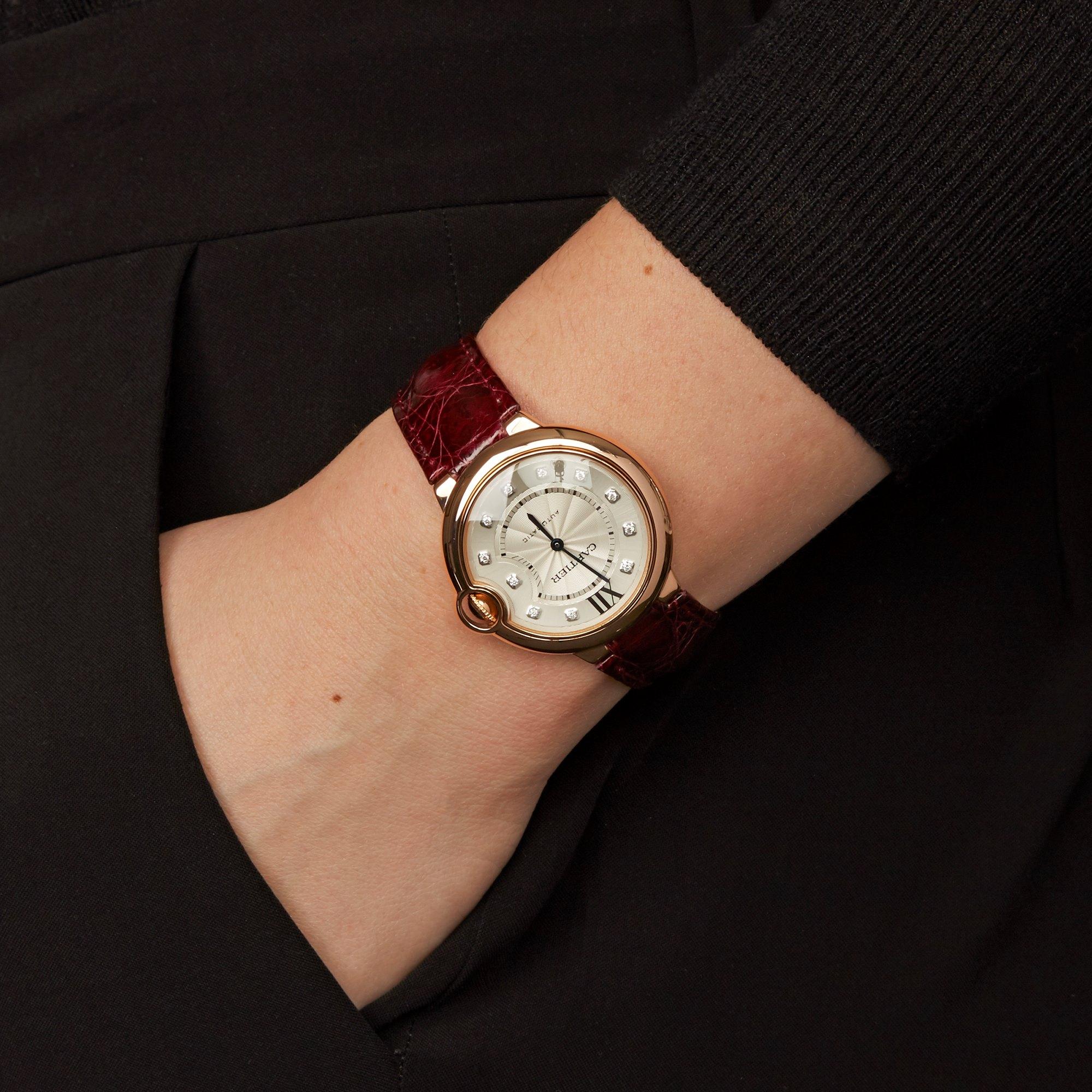 Cartier Ballon Bleu Diamond 18 Karat Rose Gold 3003 Or WJBB0010 3