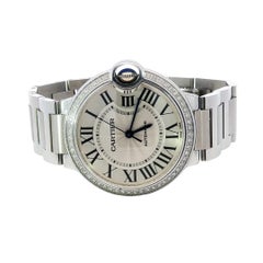 Cartier Ballon Bleu Diamond Bezel Automatic Watch 36MM Ref 4372