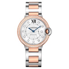 Cartier Ballon Bleu Diamond Dial Steel Rose Gold W3BB0004